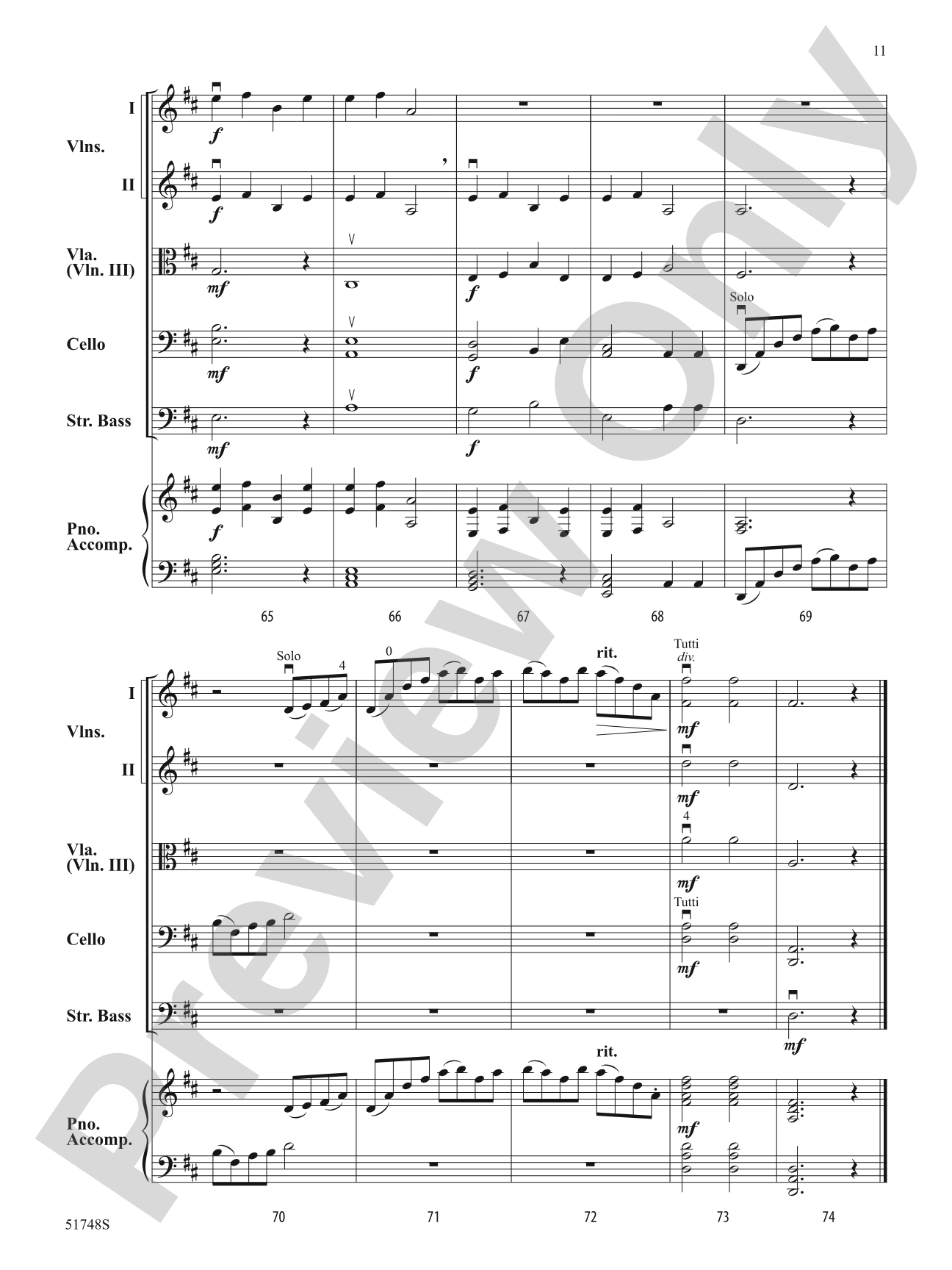By a Stream: String Orchestra Conductor Score & Parts