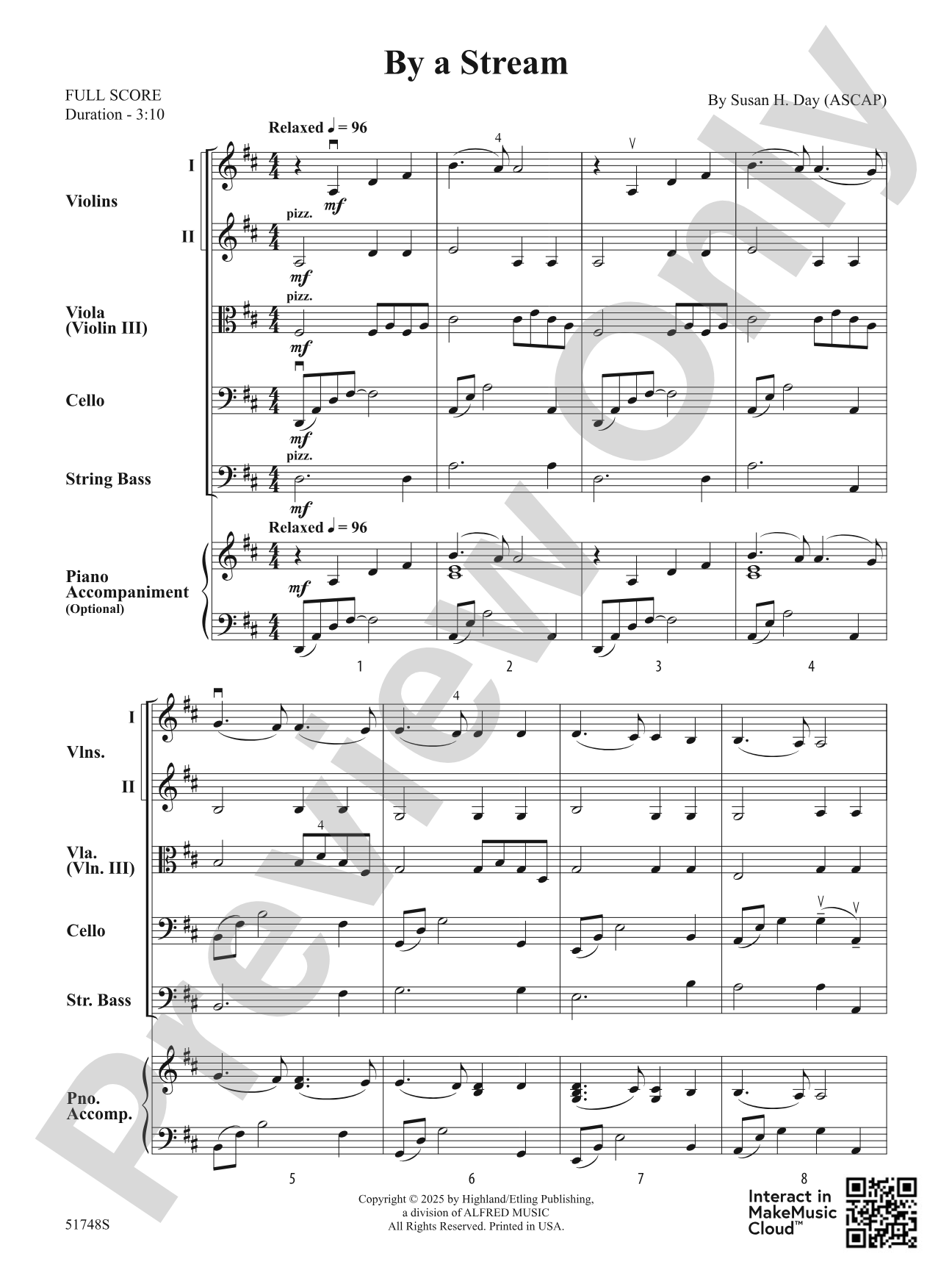 By a Stream: String Orchestra Conductor Score & Parts