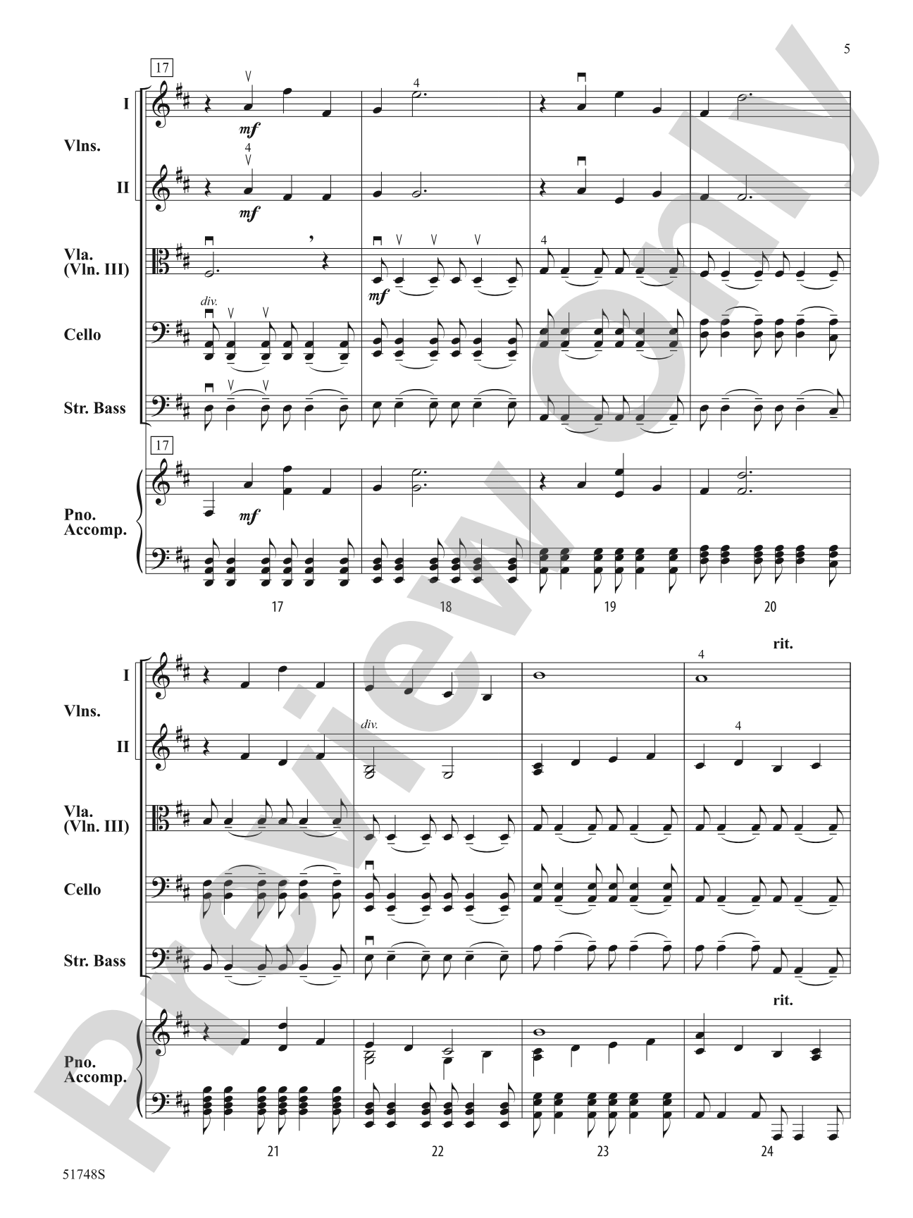 By a Stream: String Orchestra Conductor Score & Parts