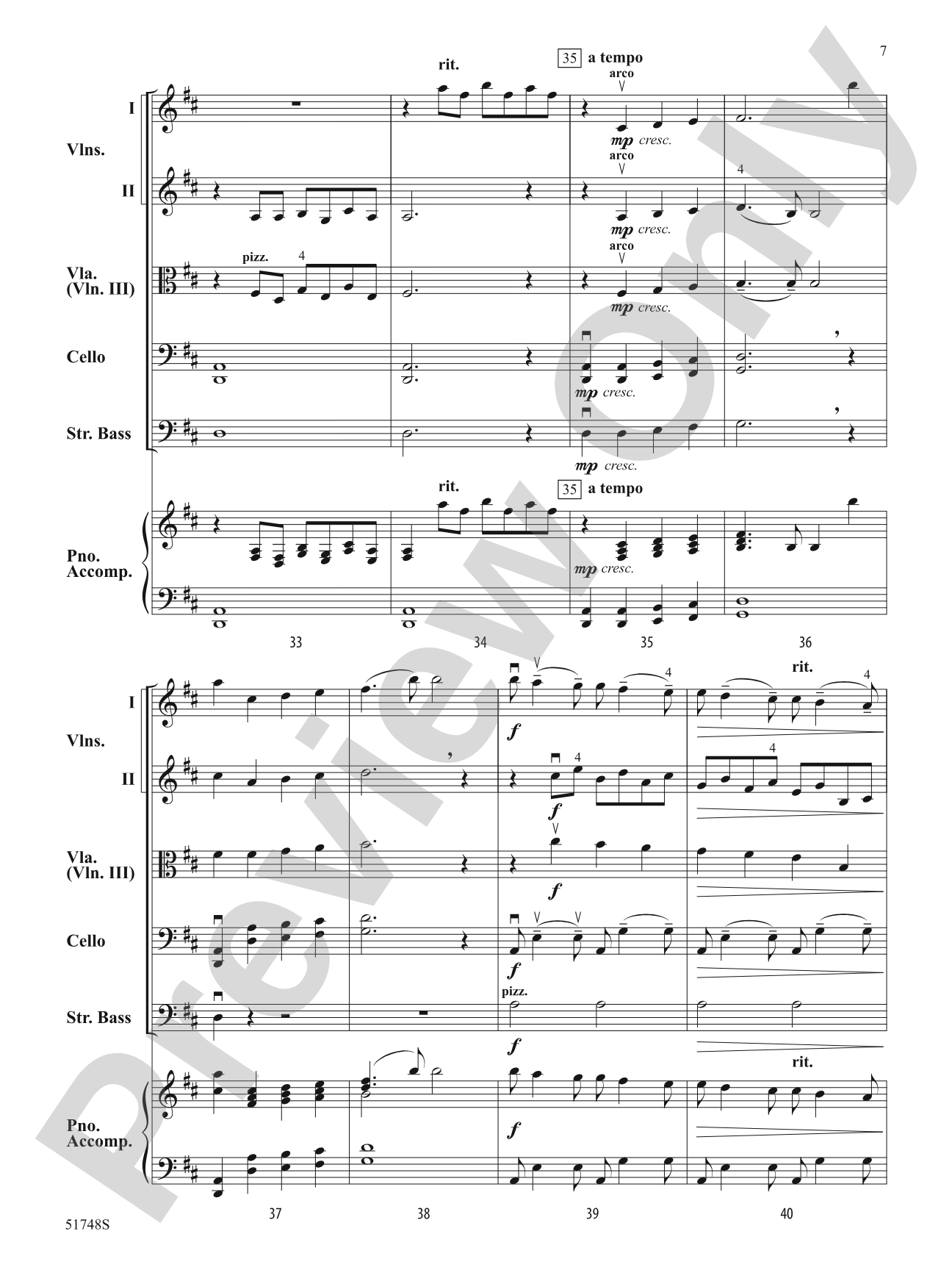 By a Stream: String Orchestra Conductor Score & Parts
