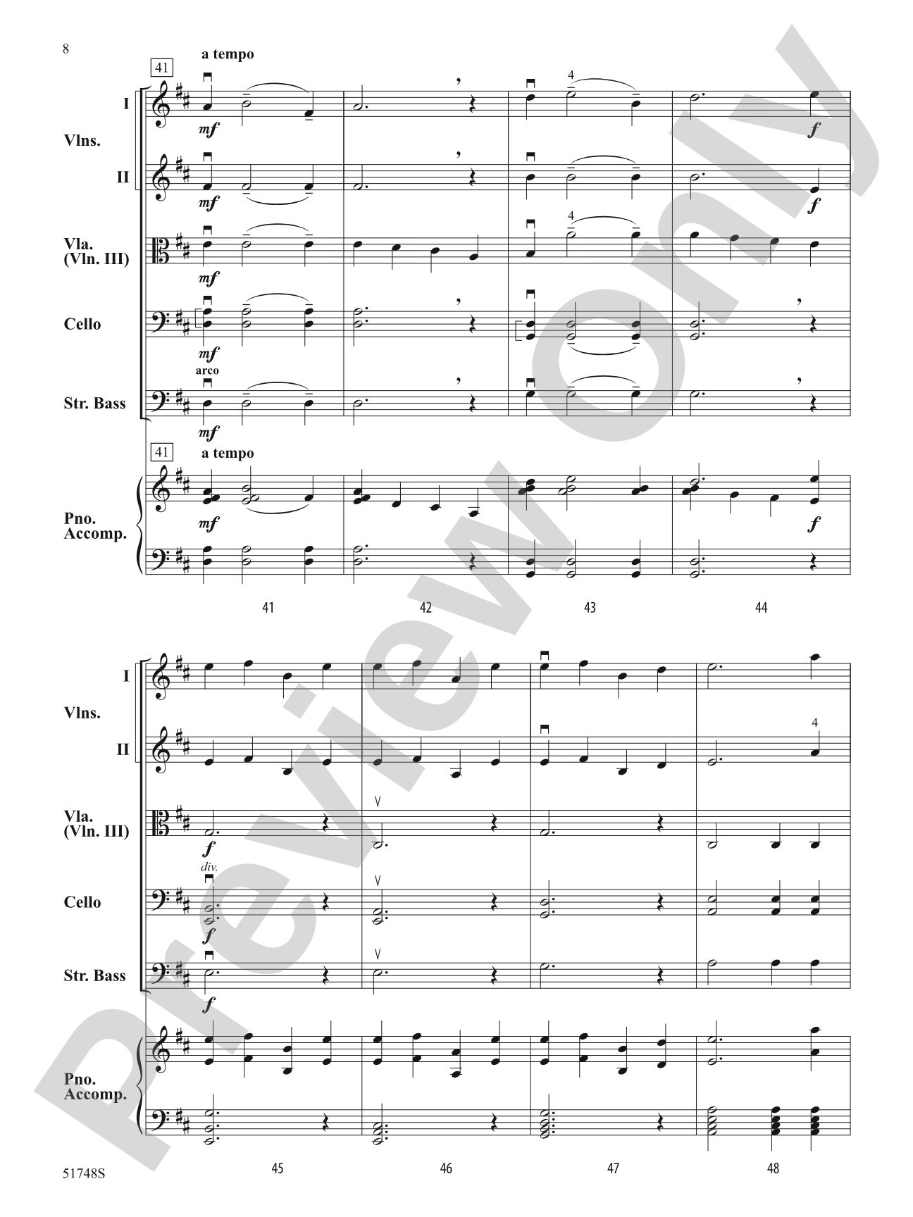 By a Stream: String Orchestra Conductor Score & Parts