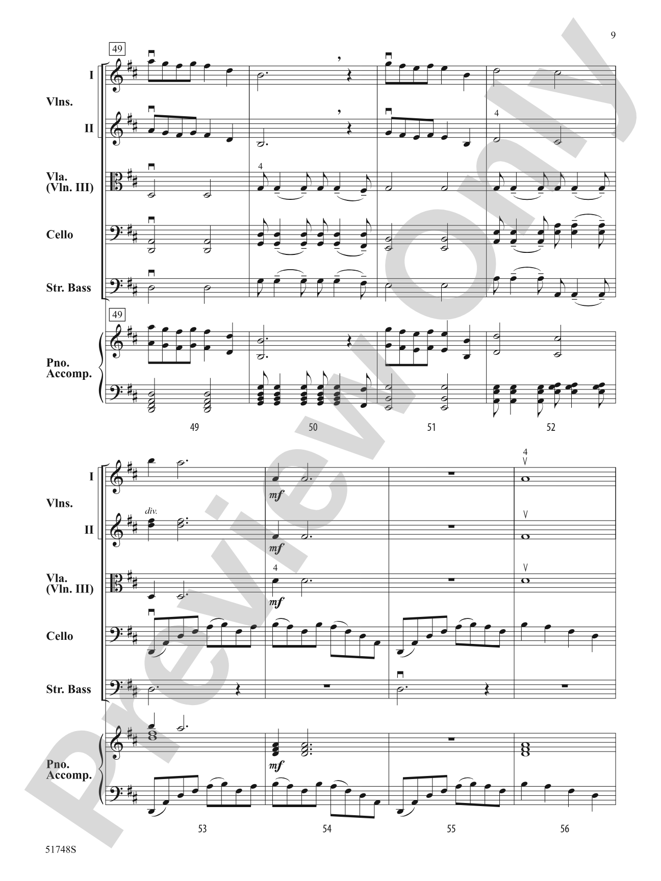 By a Stream: String Orchestra Conductor Score & Parts