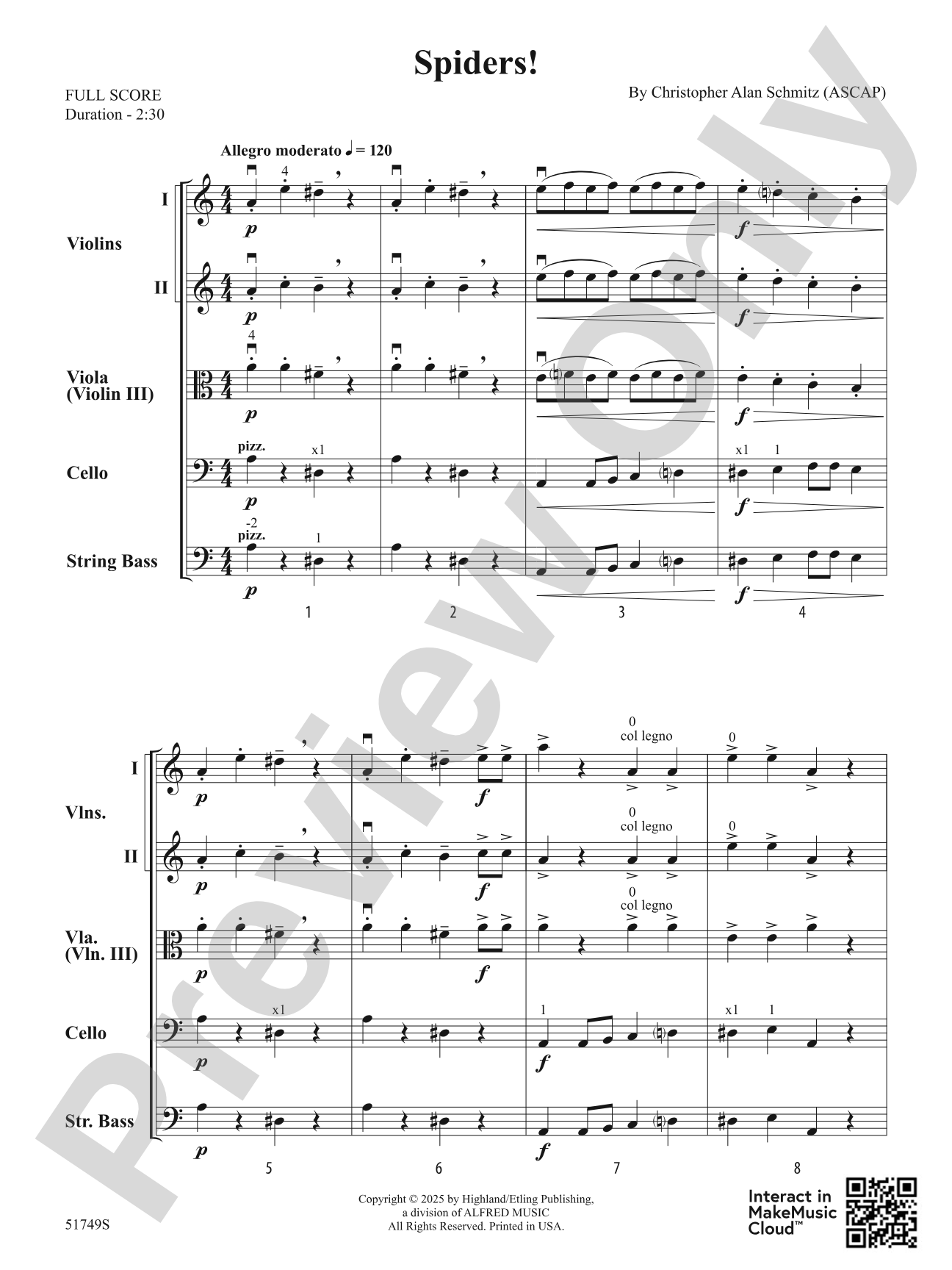 Spiders!: String Orchestra Conductor Score & Parts