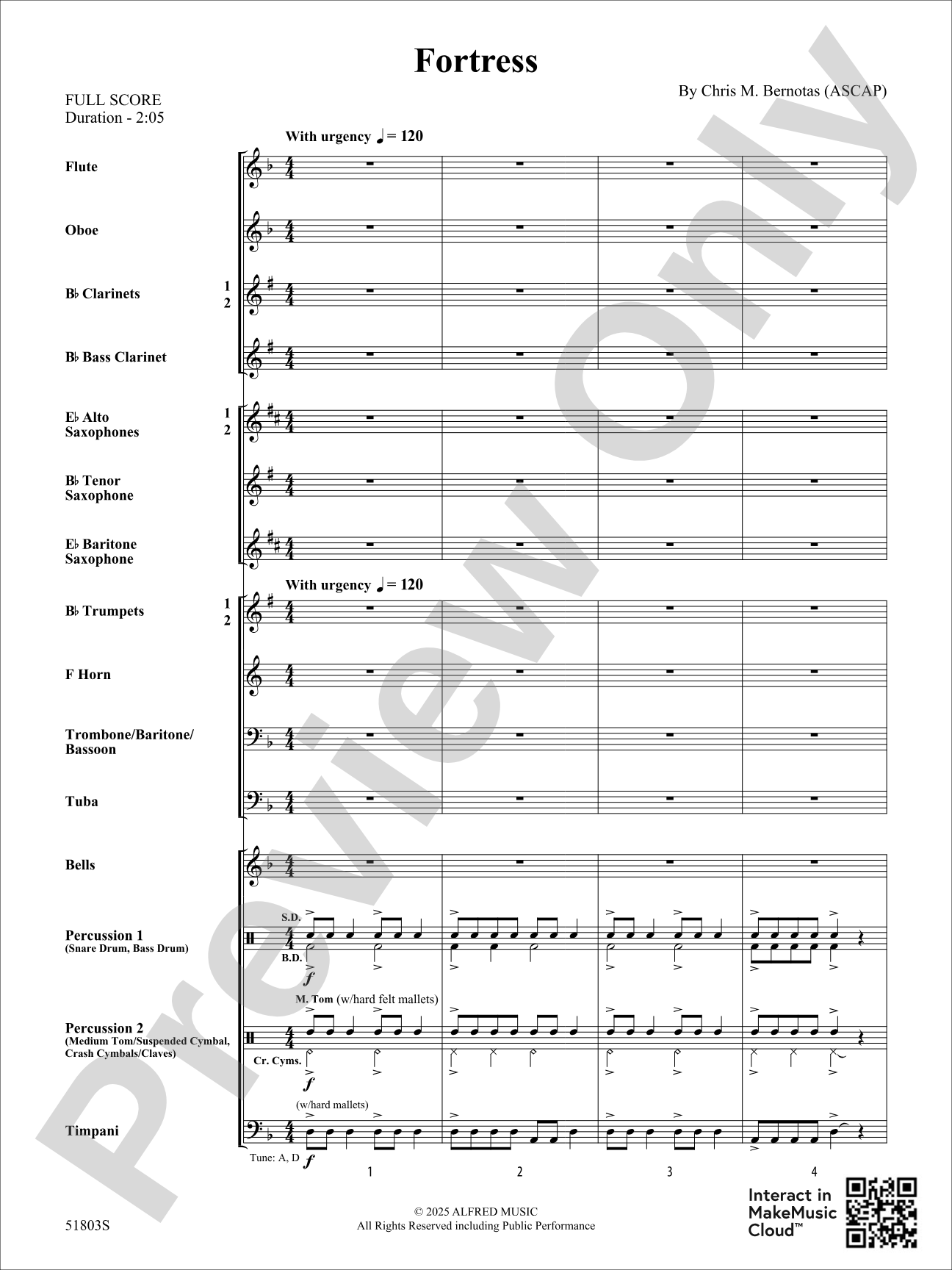 Fortress: Concert Band Conductor Score & Parts