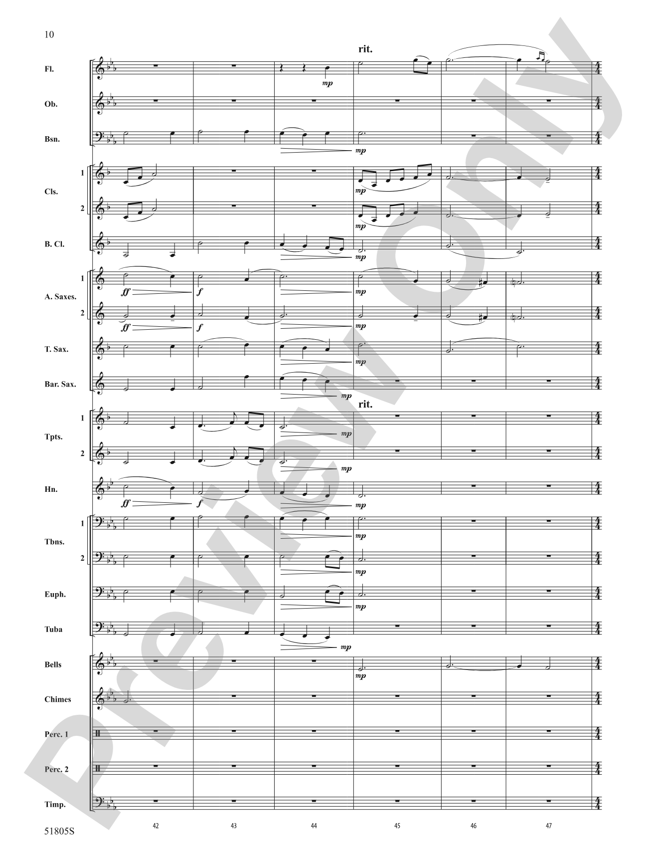 Amazing Grace: Concert Band Conductor Score & Parts