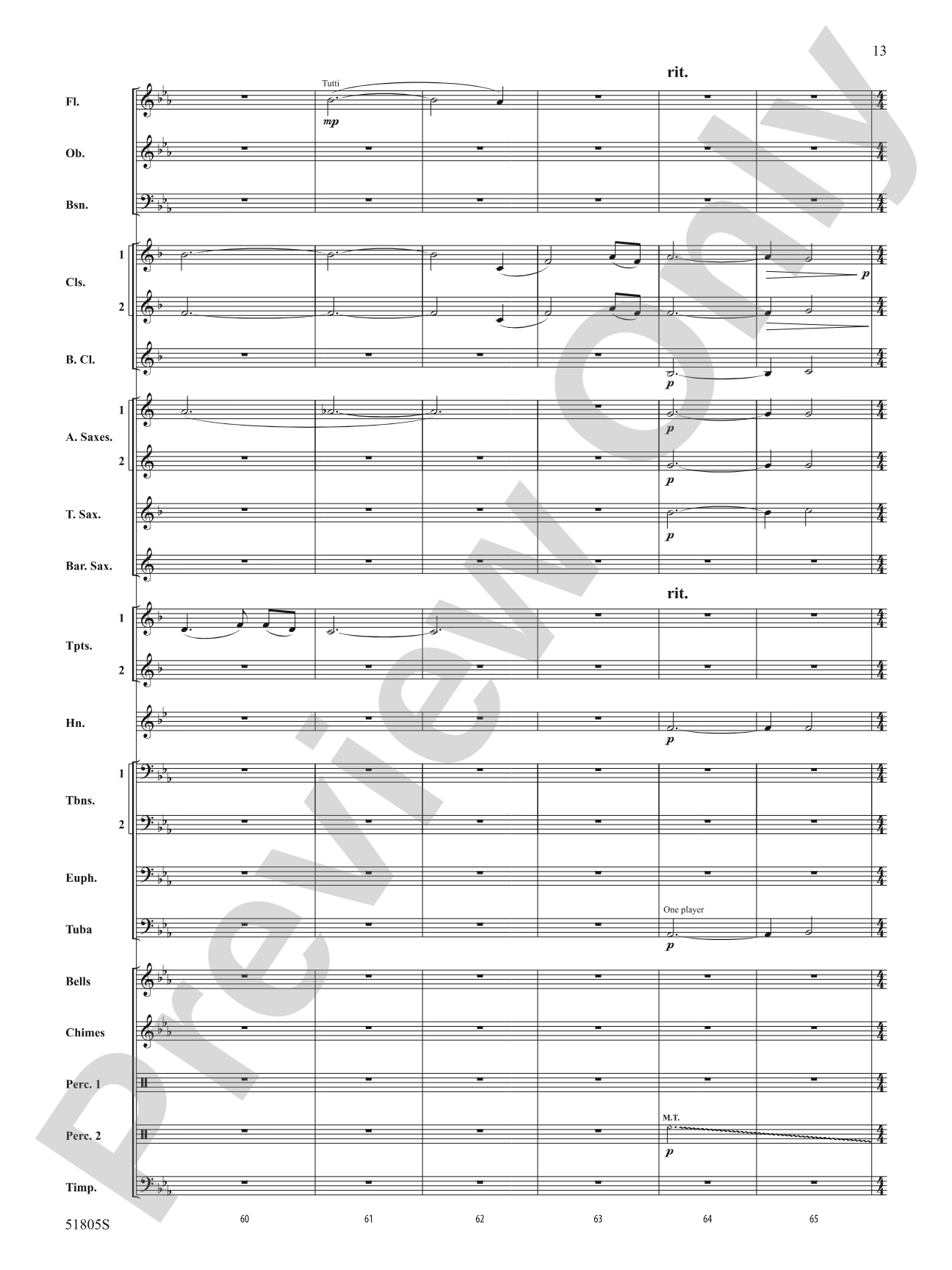 Amazing Grace: Concert Band Conductor Score & Parts