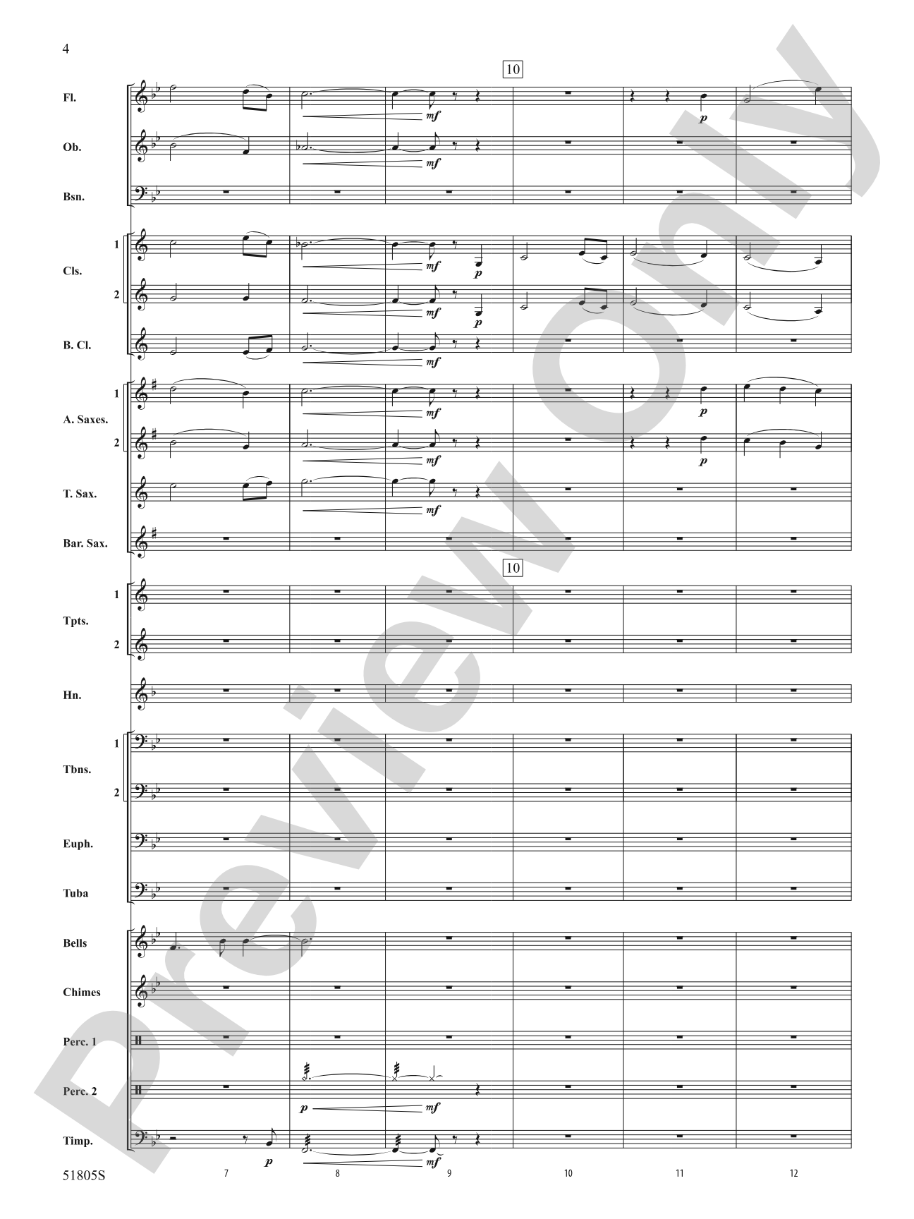 Amazing Grace: Concert Band Conductor Score & Parts