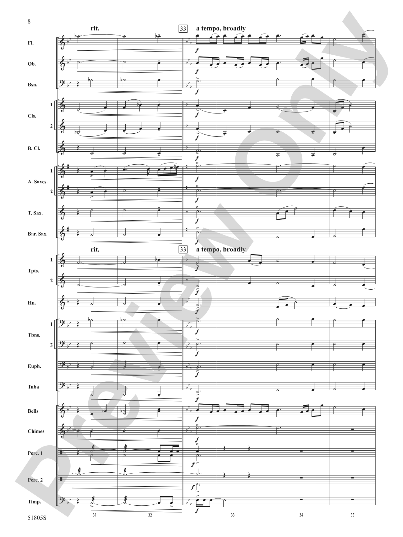 Amazing Grace: Concert Band Conductor Score & Parts