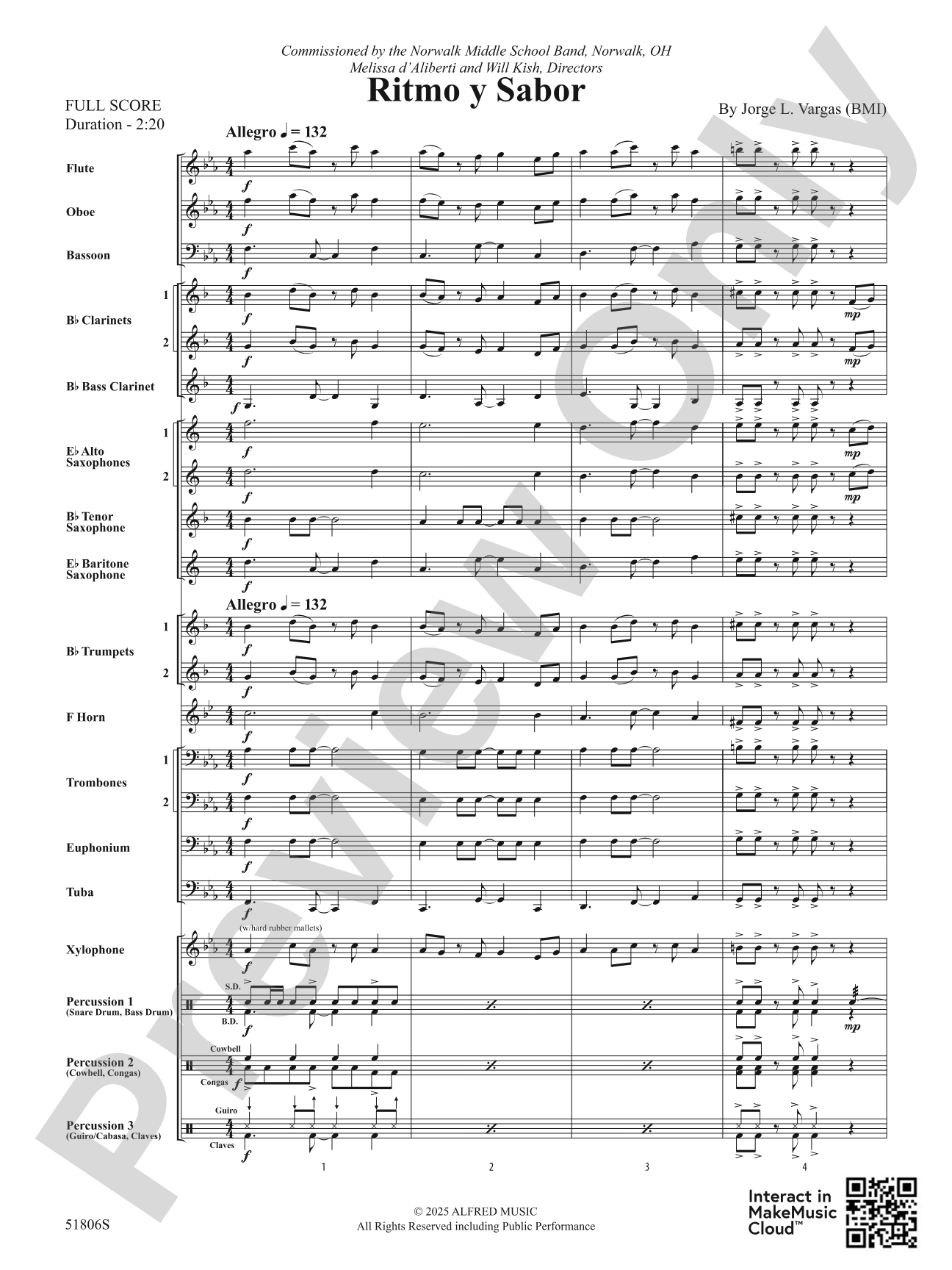 Ritmo y Sabor: Concert Band Conductor Score & Parts