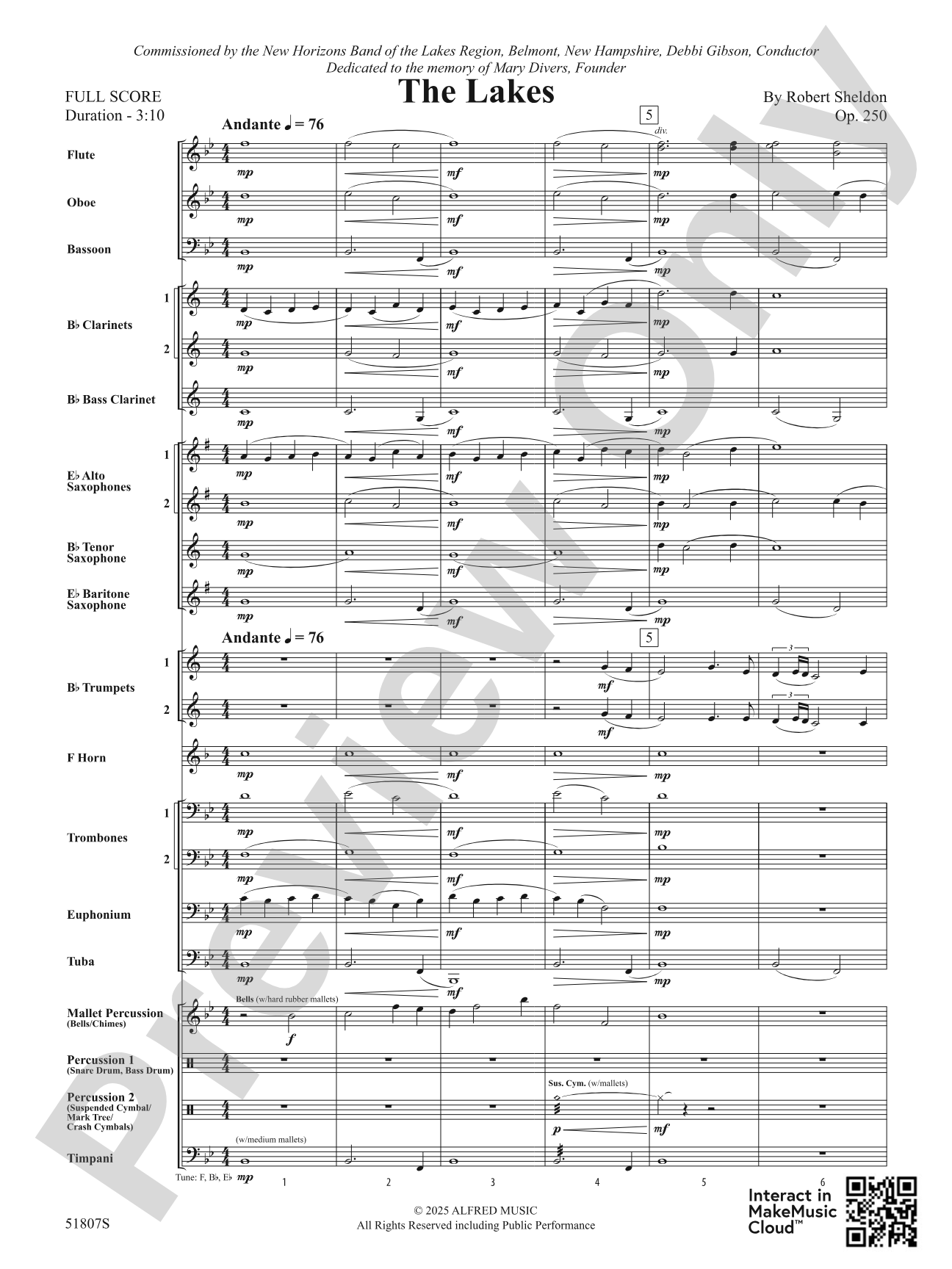 The Lakes: Concert Band Conductor Score & Parts