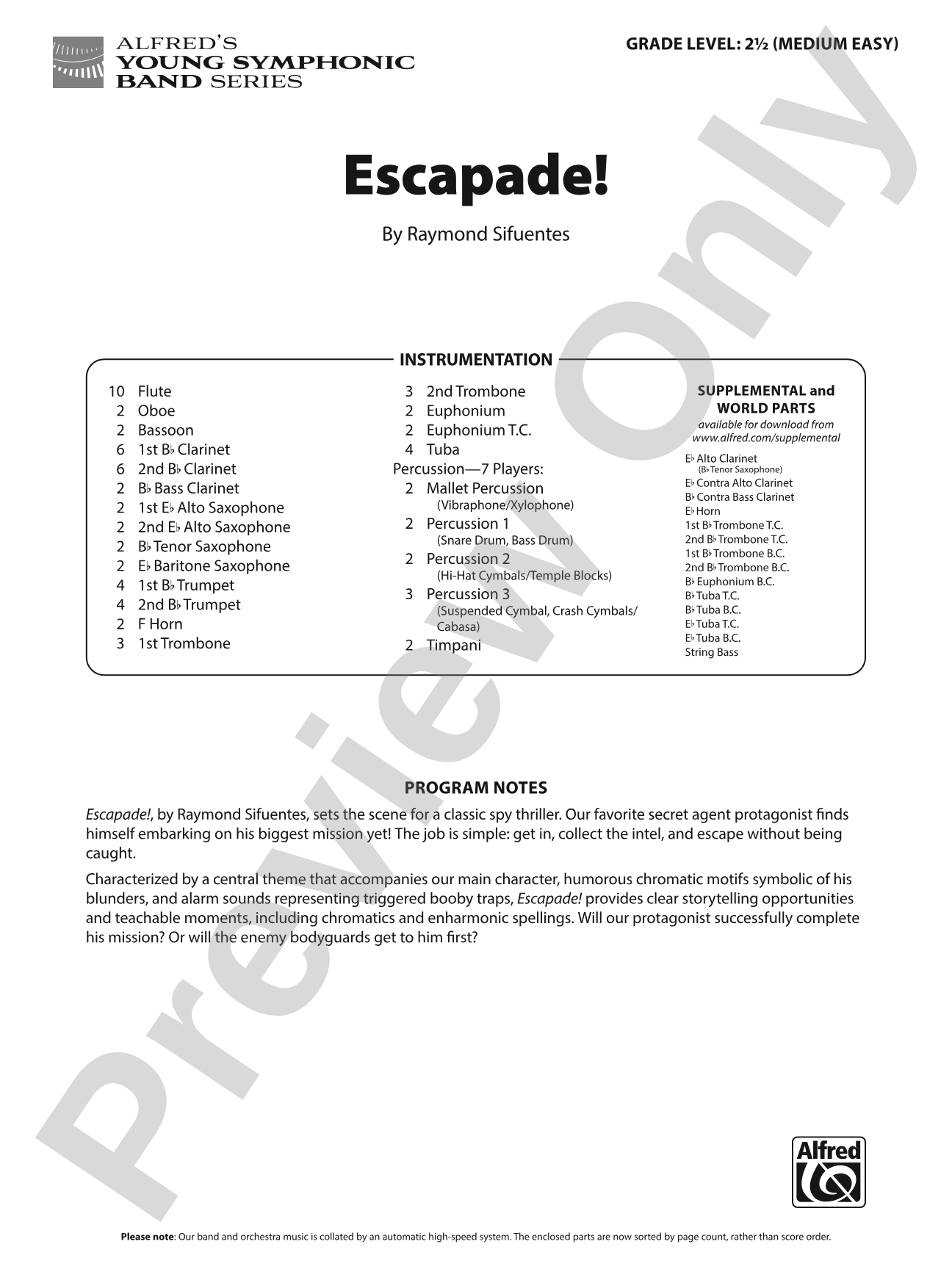 Escapade!: Concert Band Conductor Score & Parts