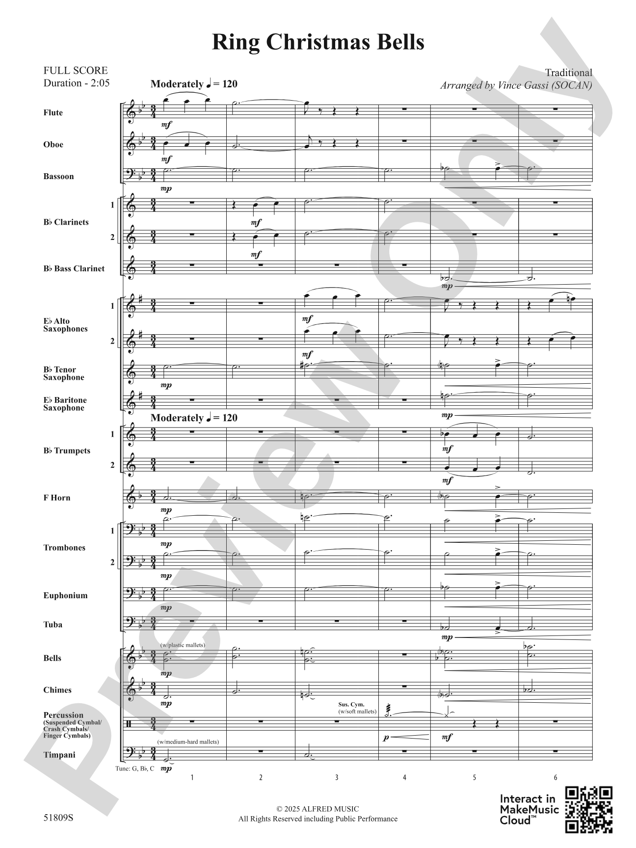 Ring Christmas Bells: Concert Band Conductor Score & Parts