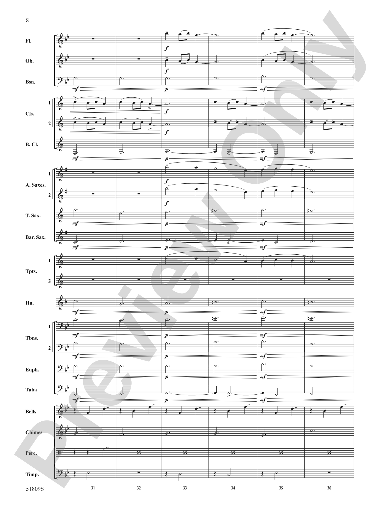 Ring Christmas Bells: Concert Band Conductor Score & Parts