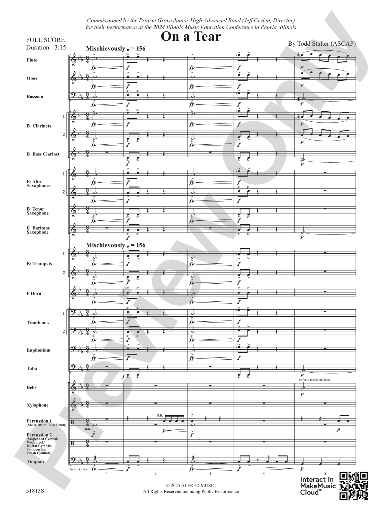 On a Tear: Concert Band Conductor Score & Parts
