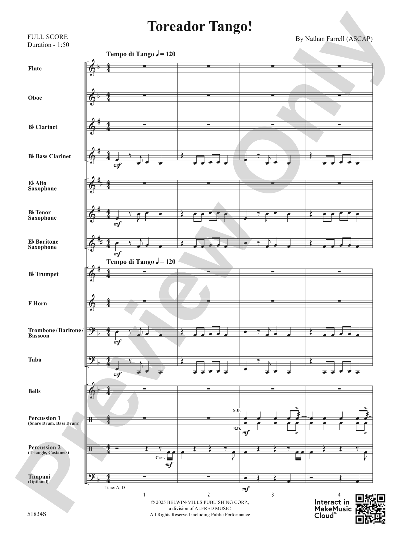 Toreador Tango!: Concert Band Conductor Score & Parts