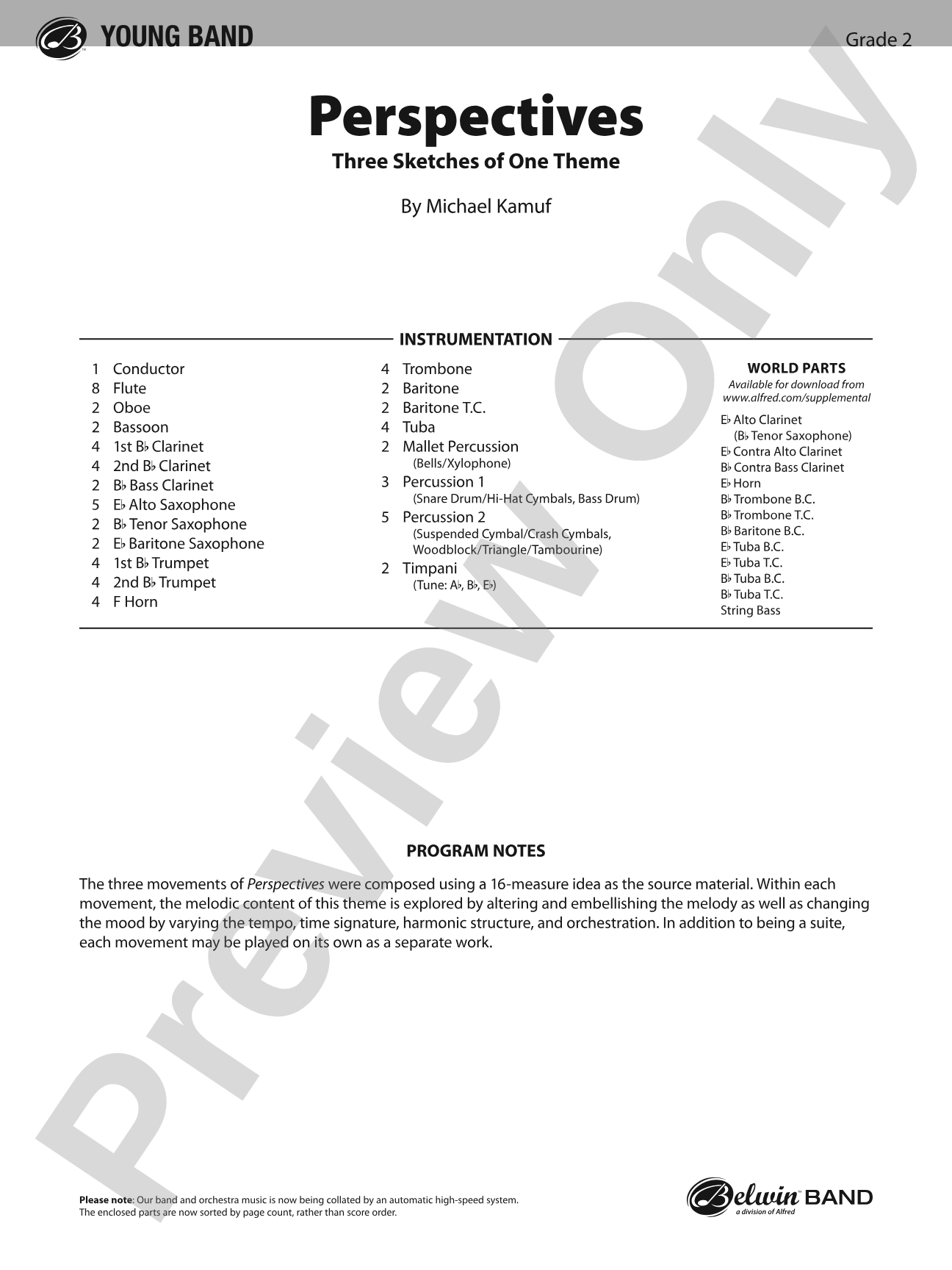 Perspectives: Concert Band Conductor Score & Parts