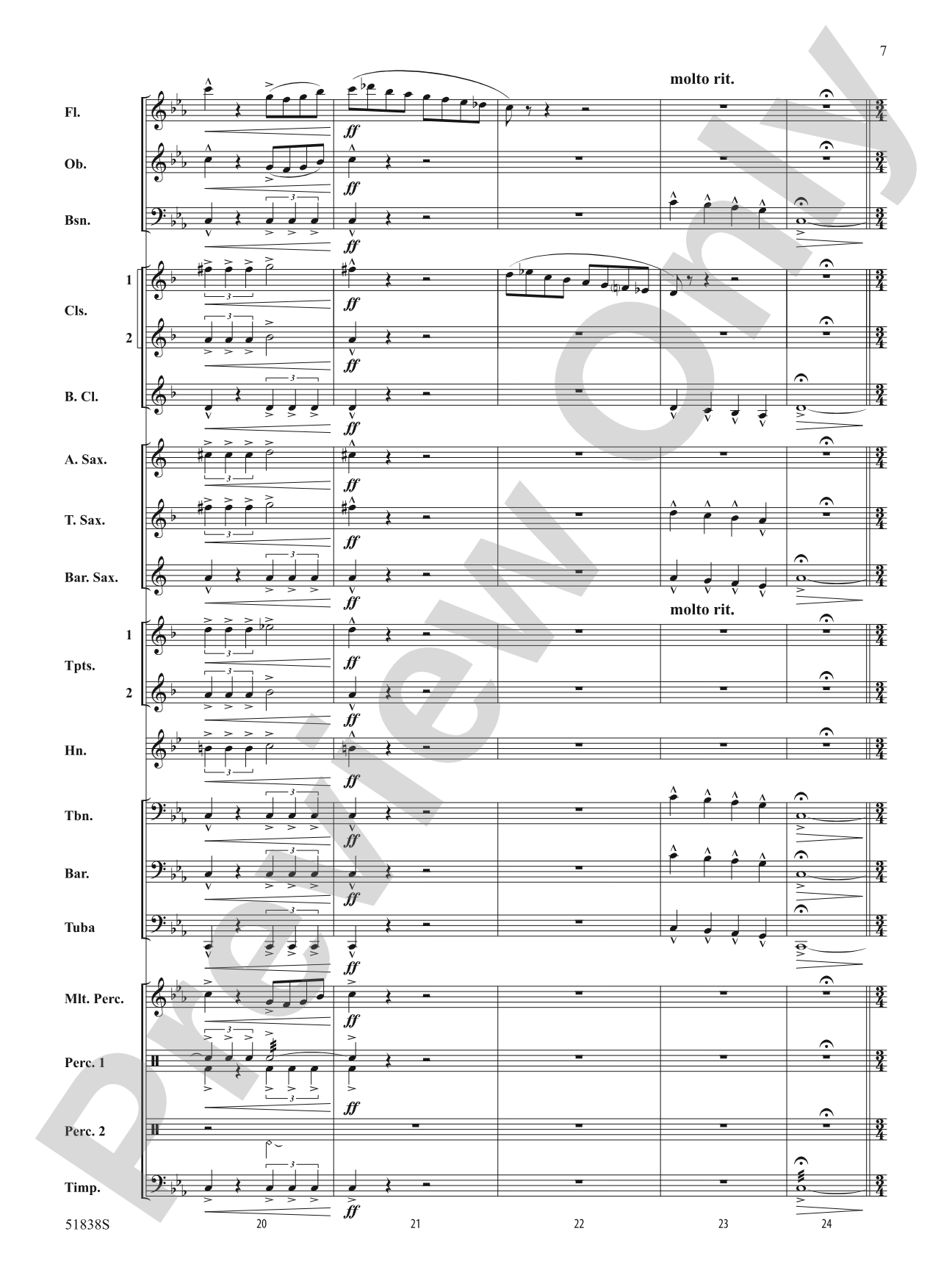 The Cajun Navy: Concert Band Conductor Score & Parts