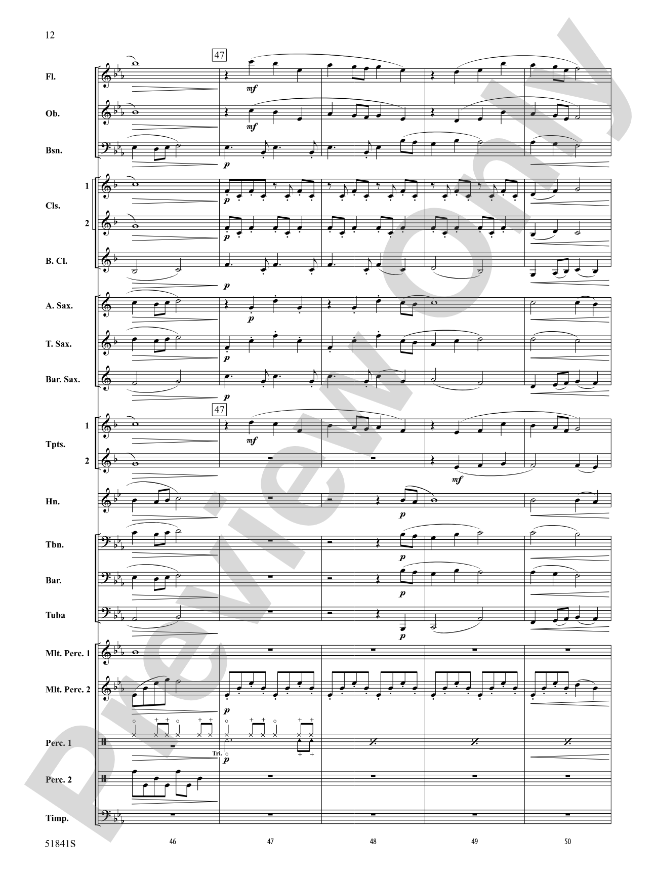 Tock: Concert Band Conductor Score & Parts