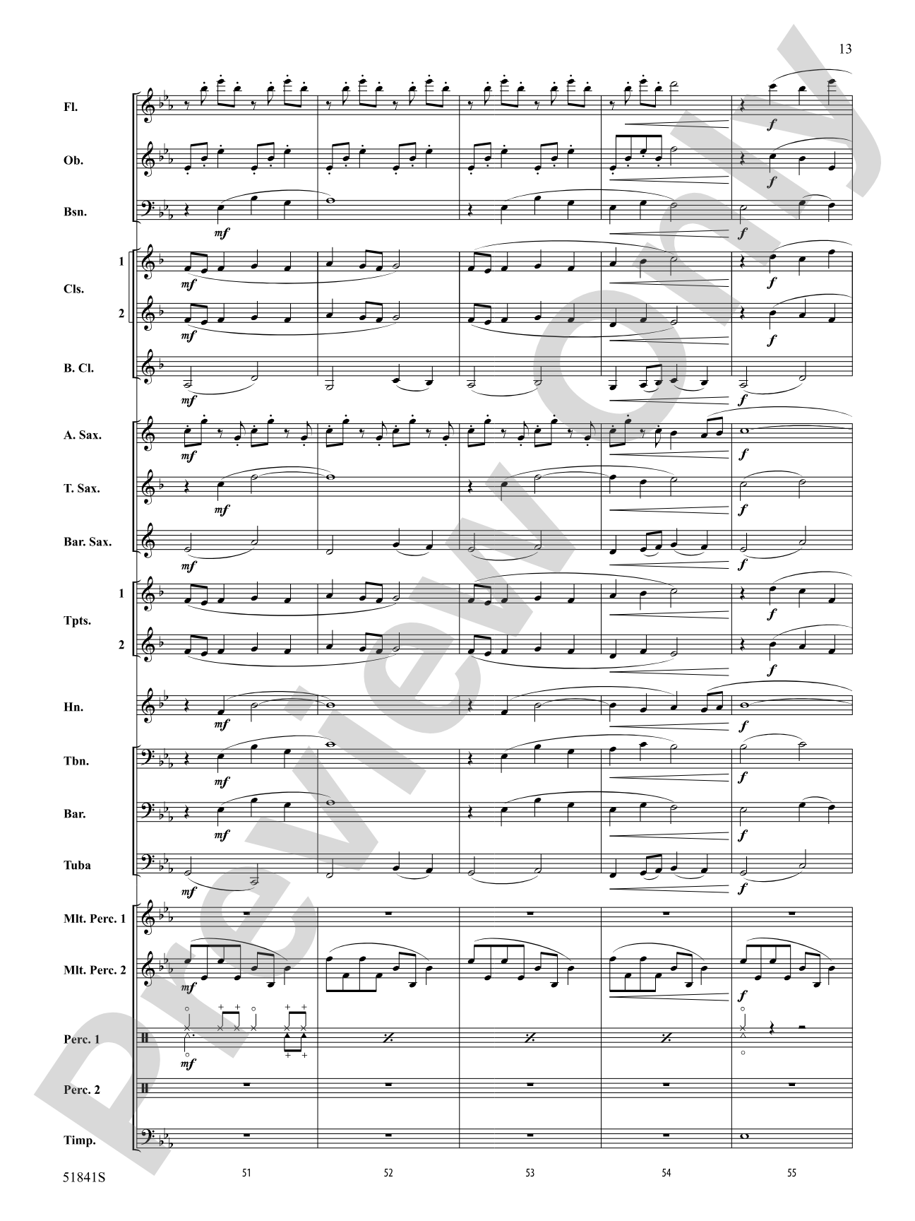 Tock: Concert Band Conductor Score & Parts