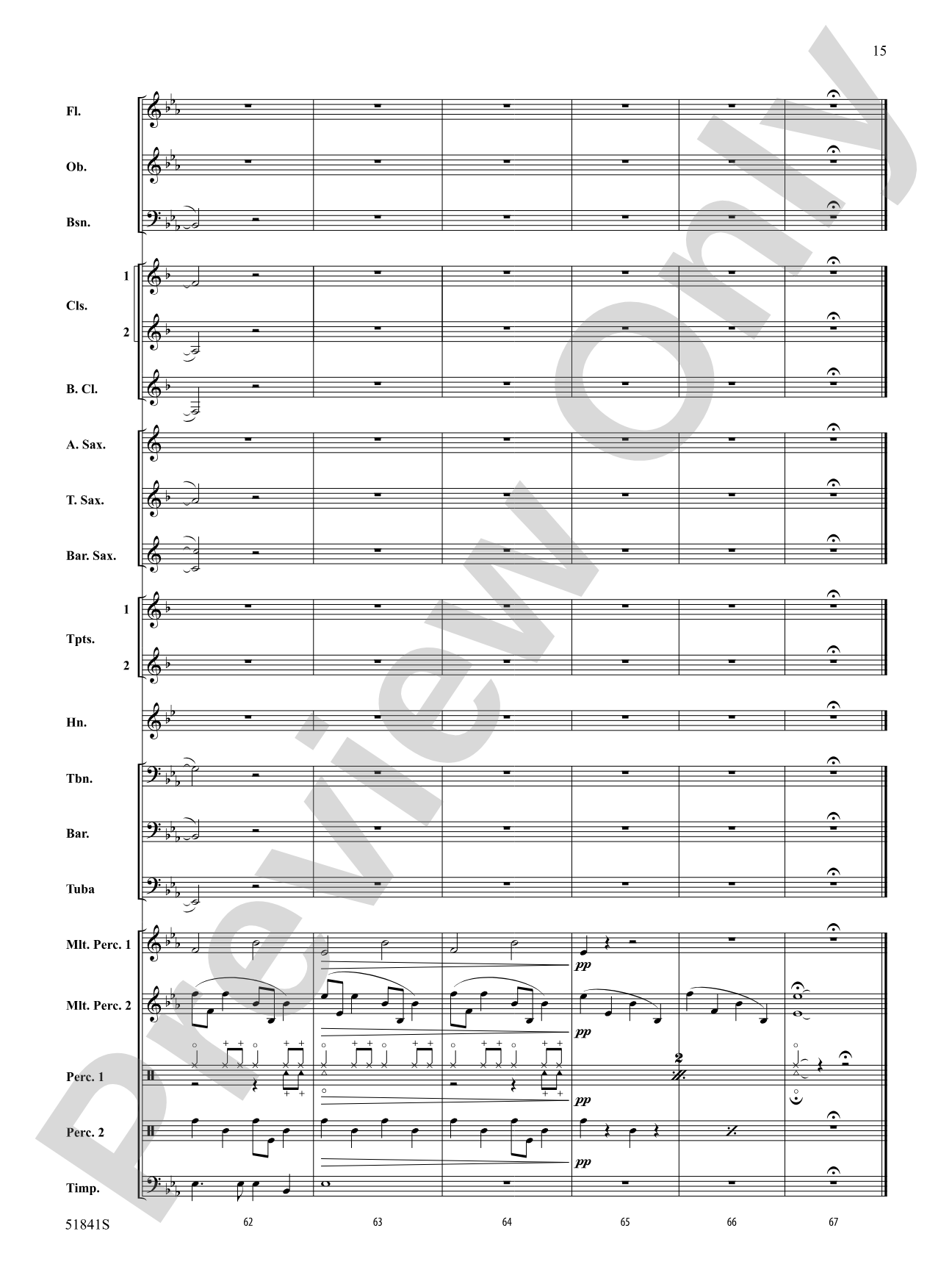 Tock: Concert Band Conductor Score & Parts