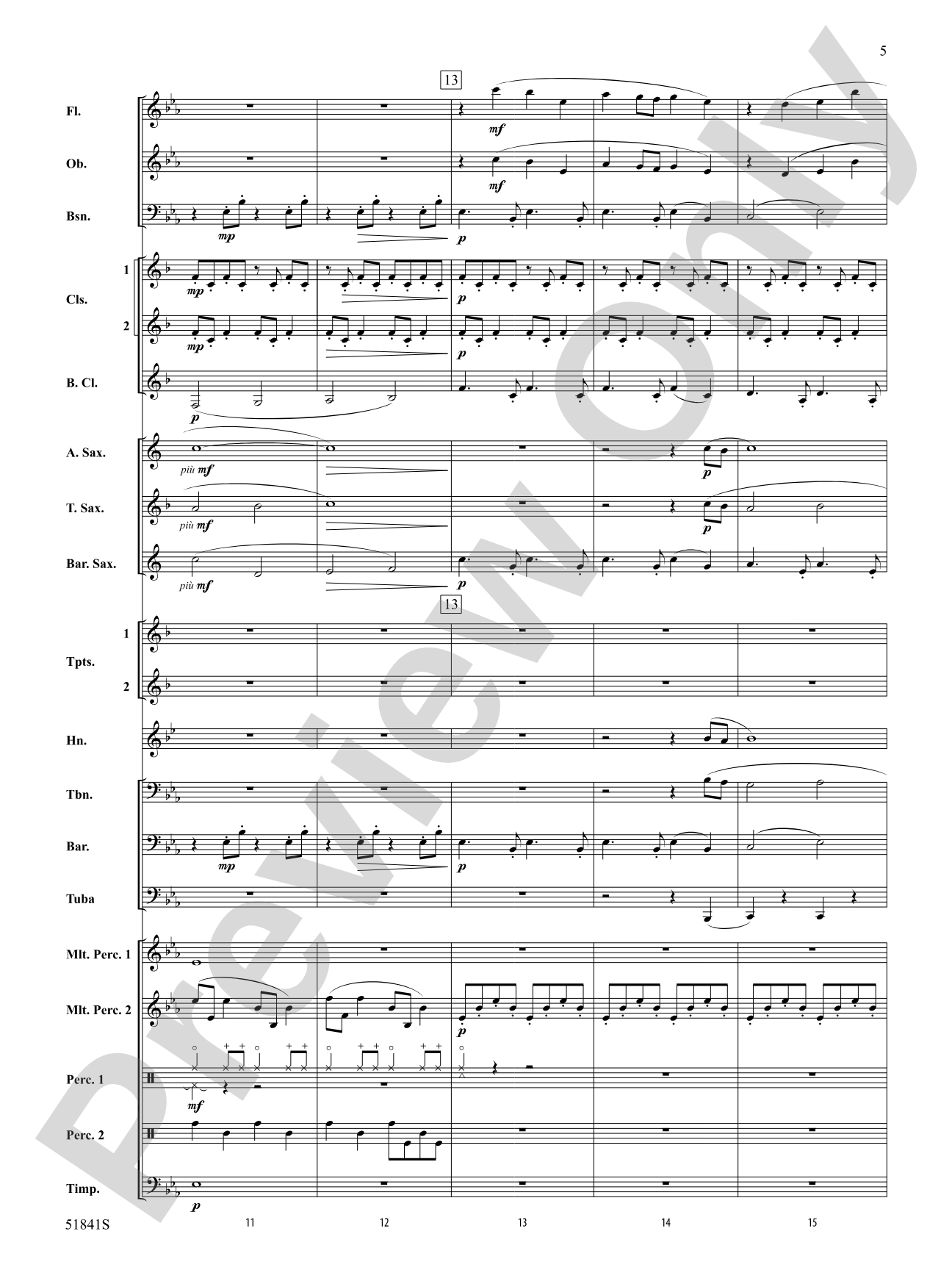 Tock: Concert Band Conductor Score & Parts