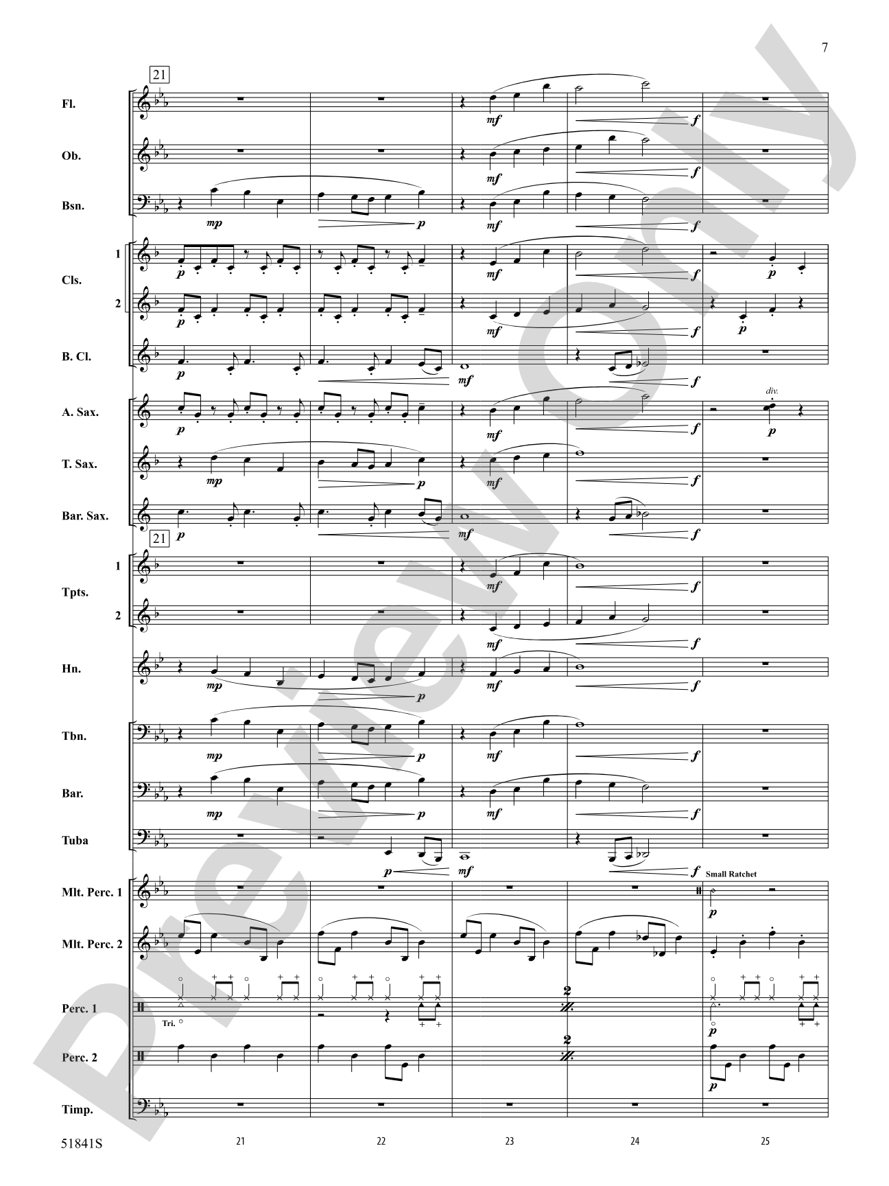 Tock: Concert Band Conductor Score & Parts