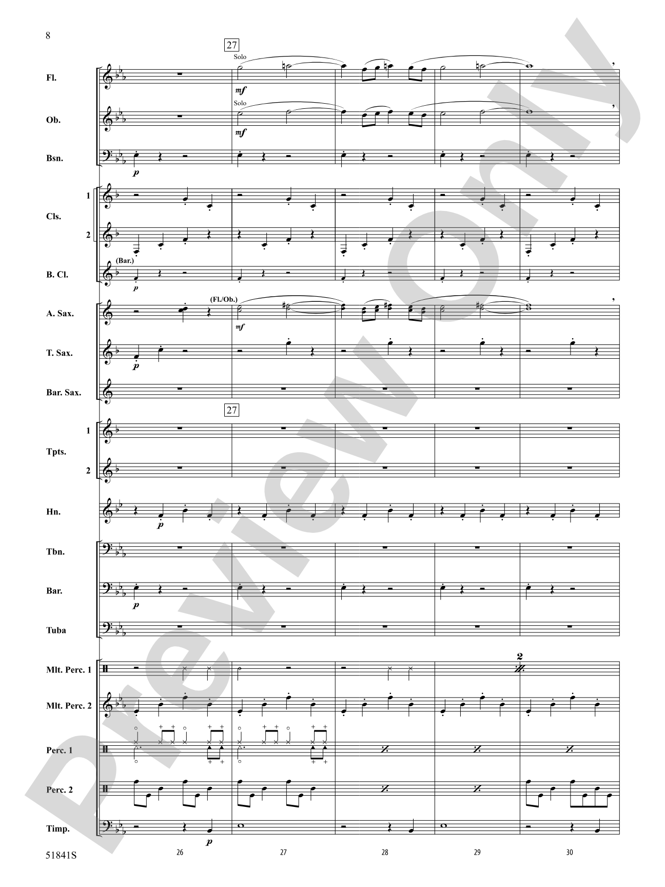 Tock: Concert Band Conductor Score & Parts