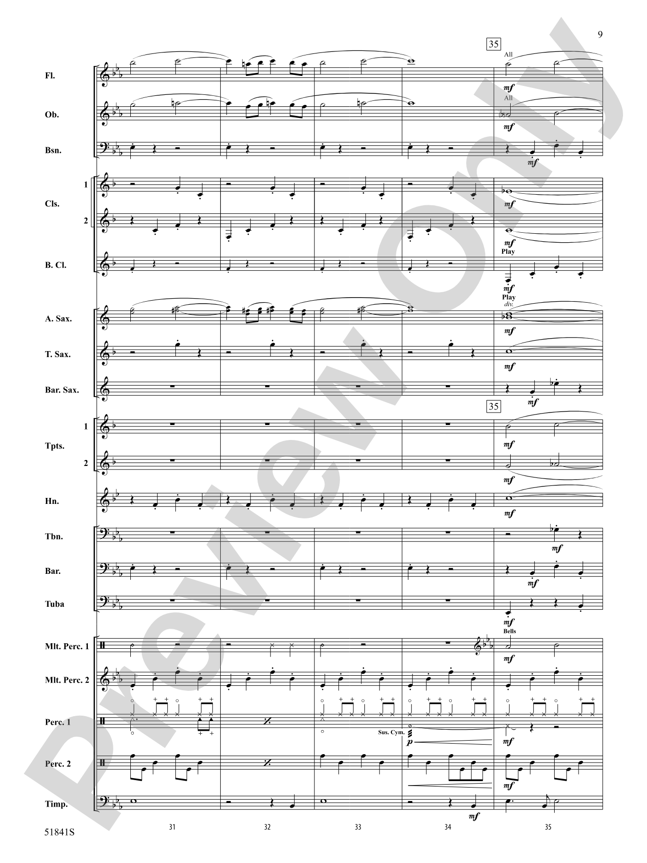 Tock: Concert Band Conductor Score & Parts