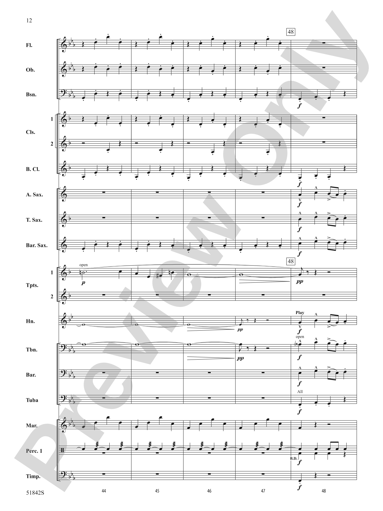 Pavanne: Concert Band Conductor Score & Parts