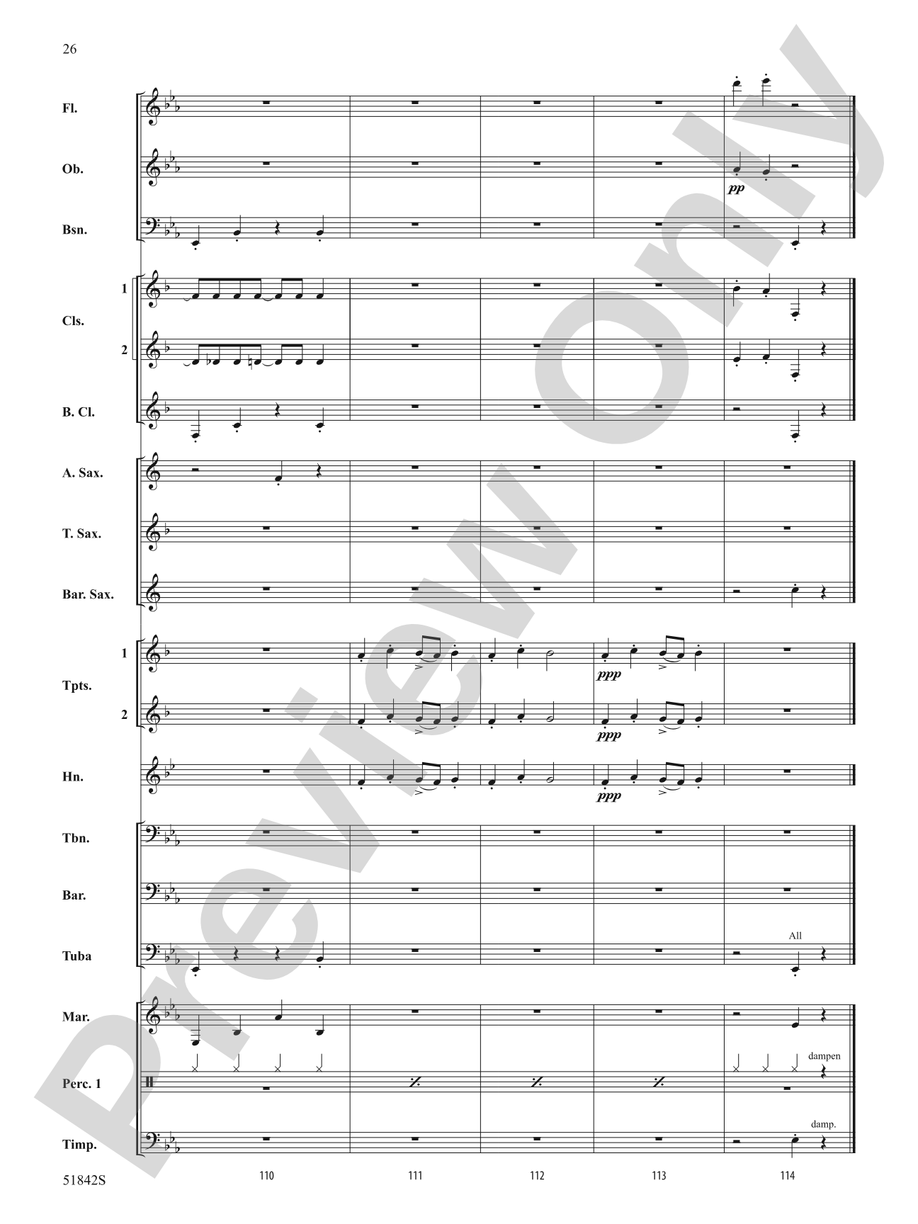 Pavanne: Concert Band Conductor Score & Parts
