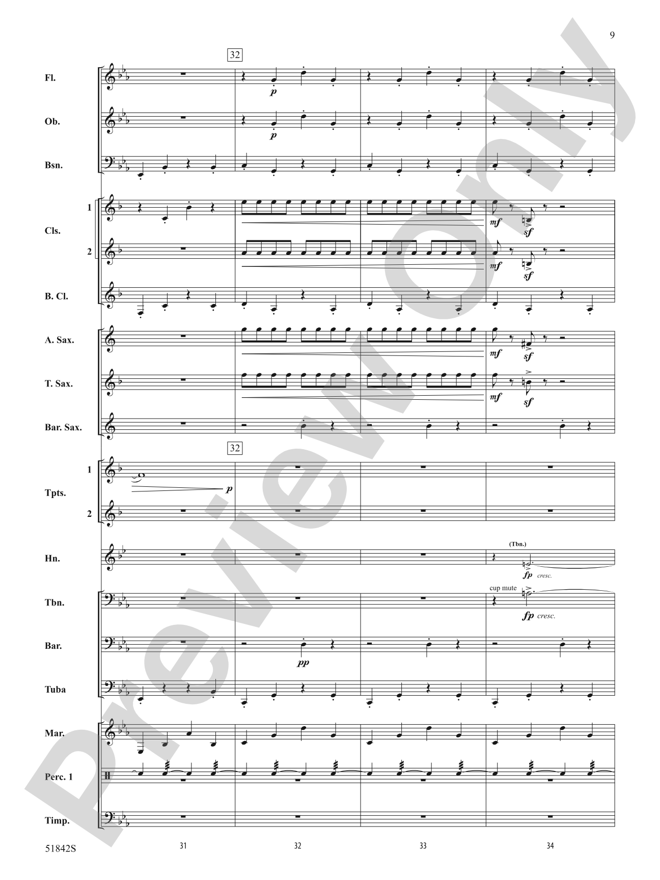 Pavanne: Concert Band Conductor Score & Parts