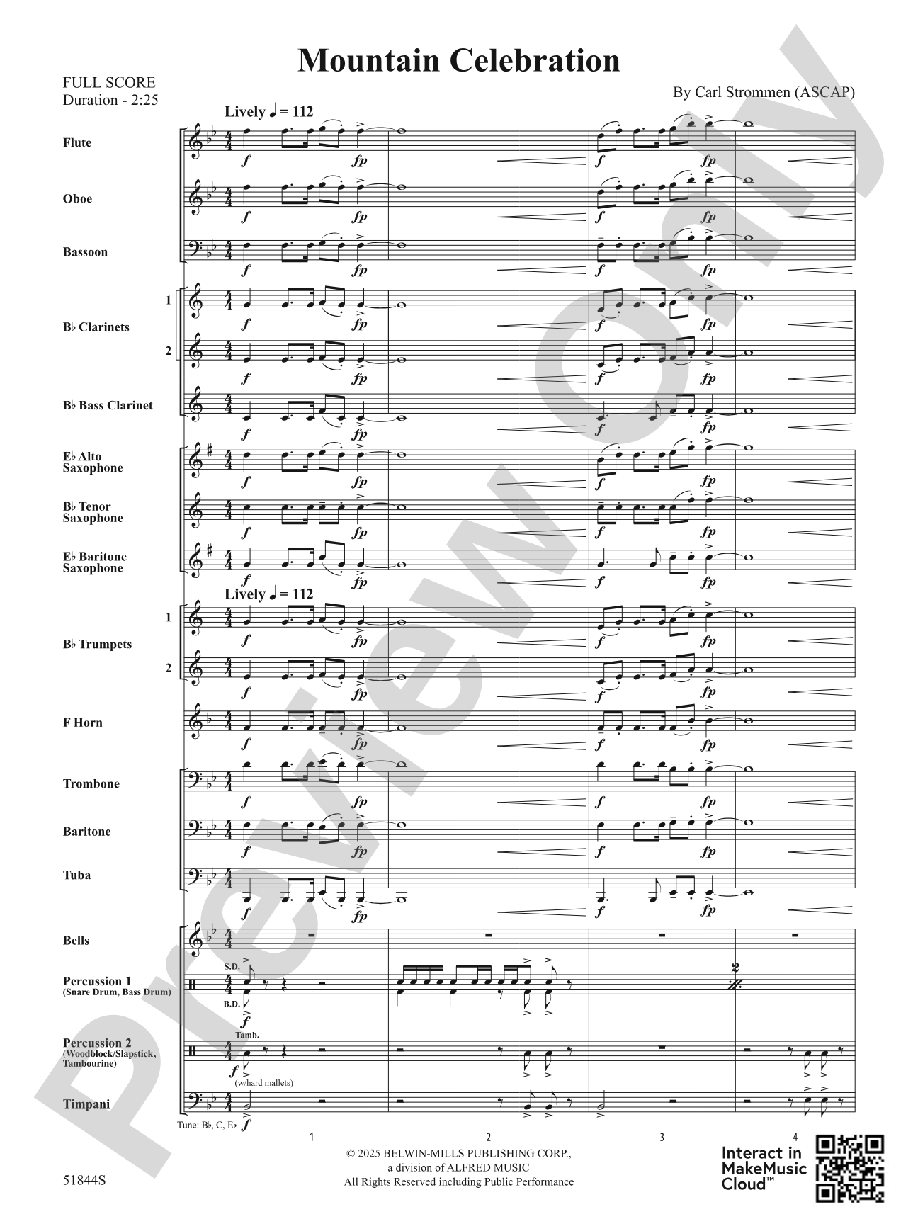 Mountain Celebration: Concert Band Conductor Score & Parts