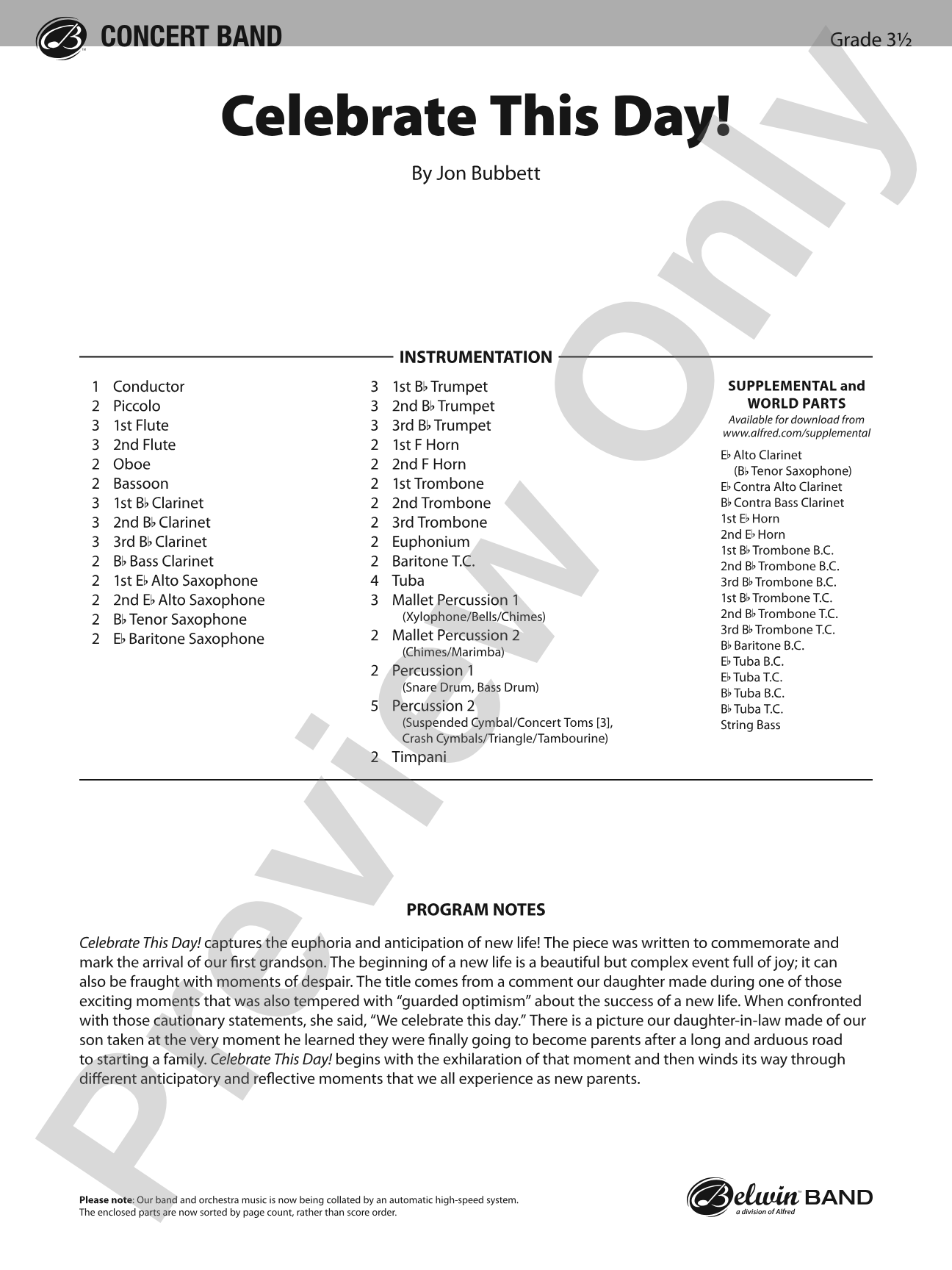 Celebrate This Day!: Concert Band Conductor Score & Parts