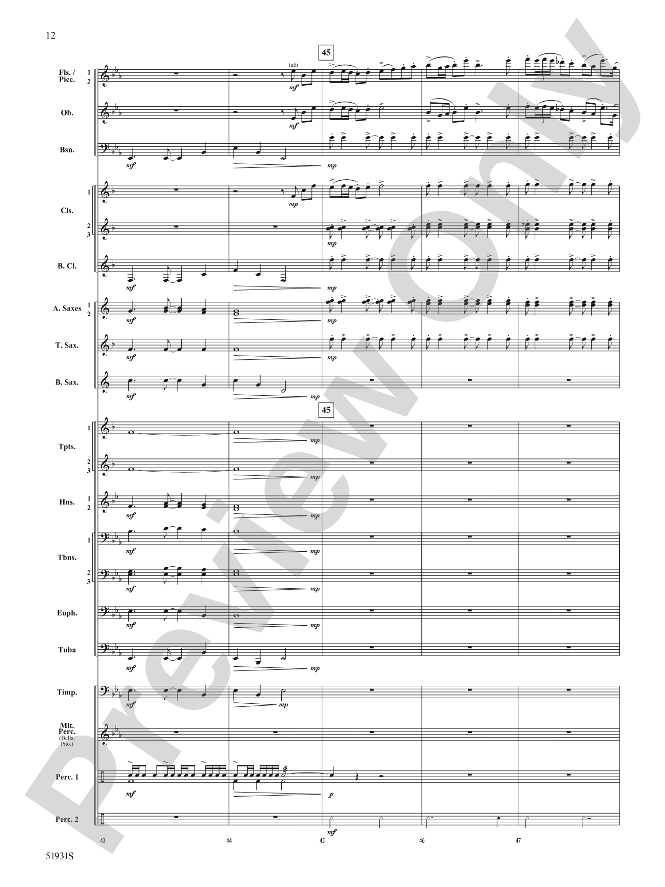 The Trace: Concert Band Conductor Score & Parts