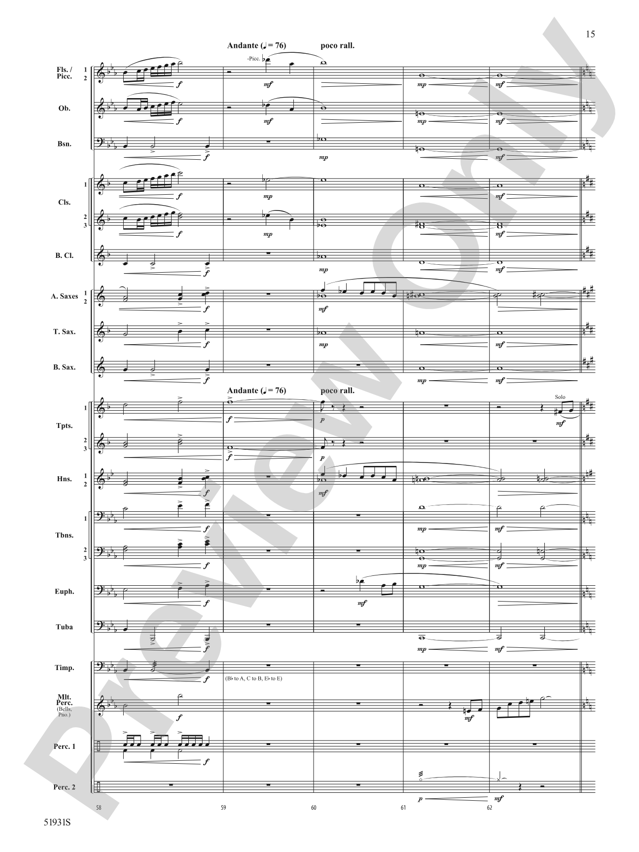 The Trace: Concert Band Conductor Score & Parts