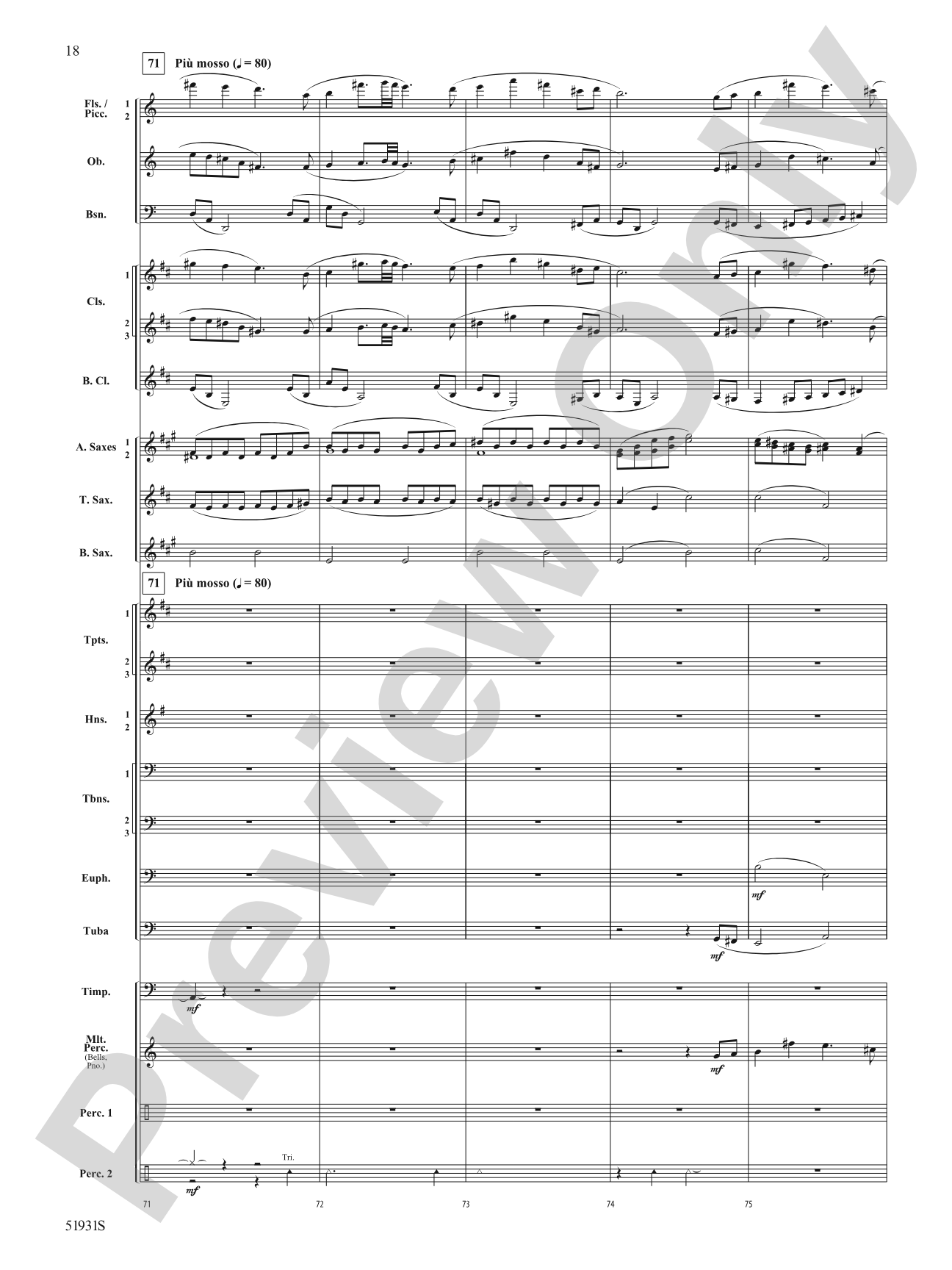 The Trace: Concert Band Conductor Score & Parts