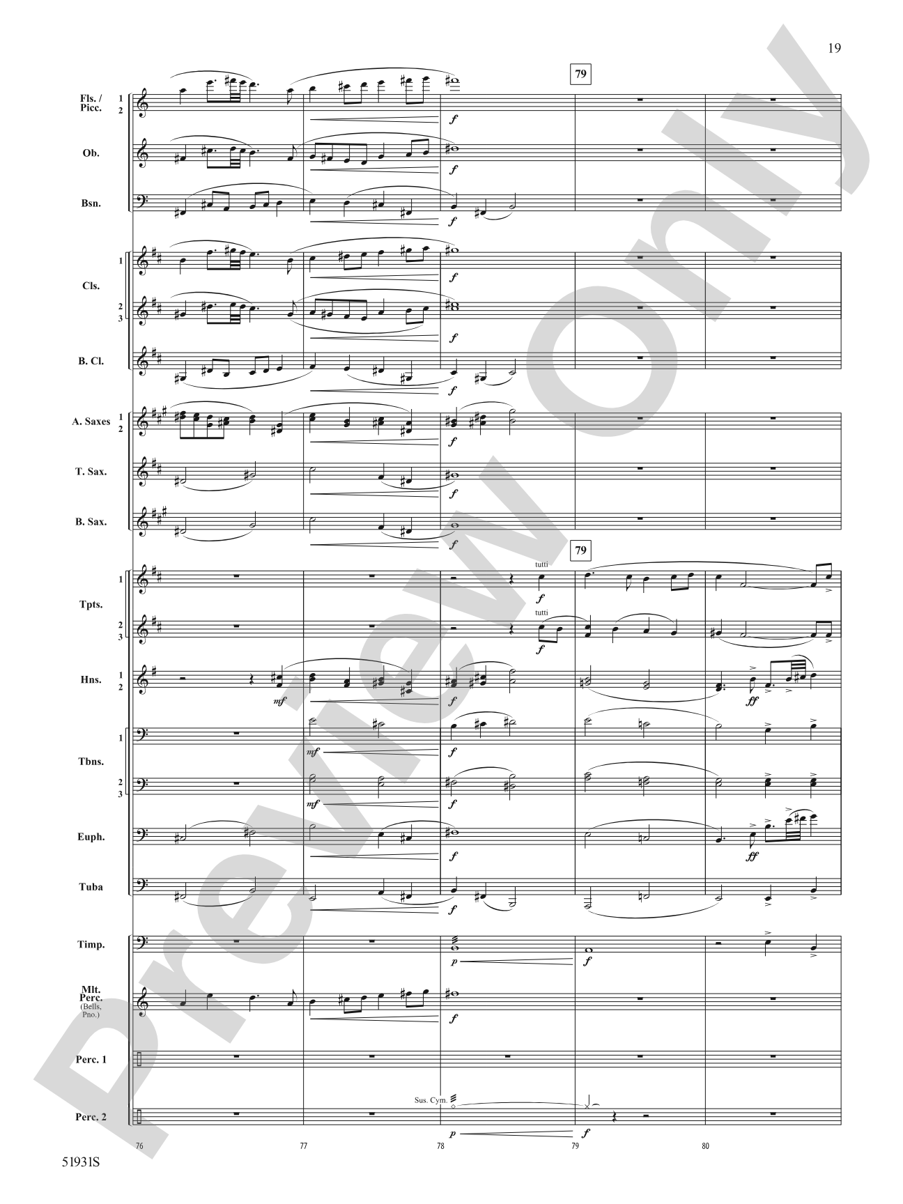The Trace: Concert Band Conductor Score & Parts