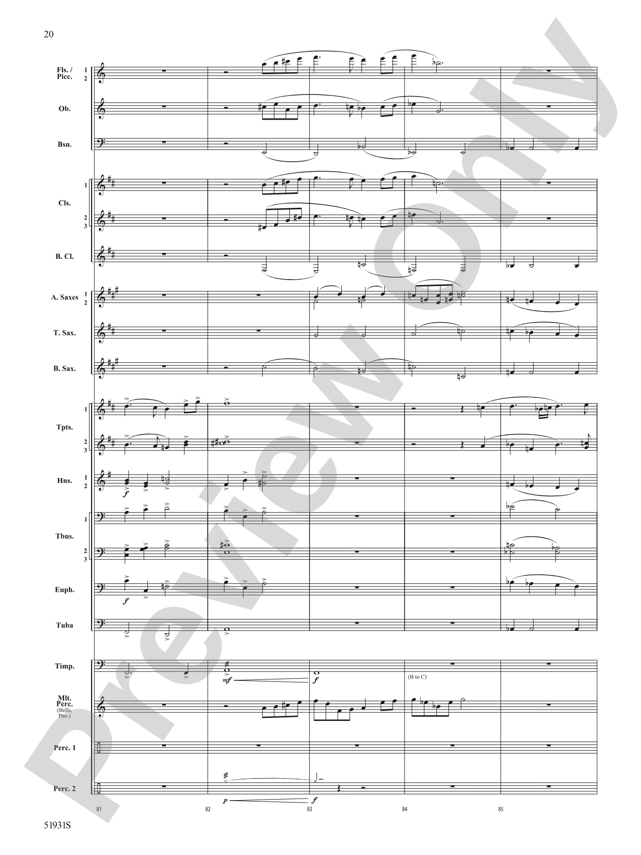 The Trace: Concert Band Conductor Score & Parts