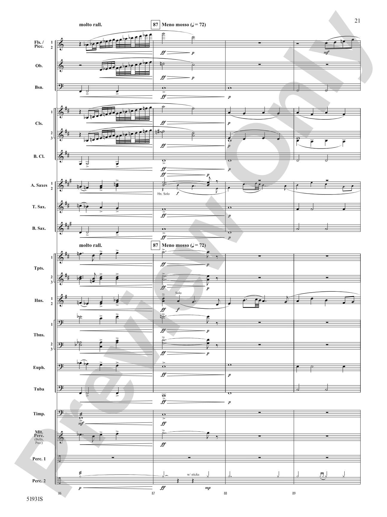 The Trace: Concert Band Conductor Score & Parts