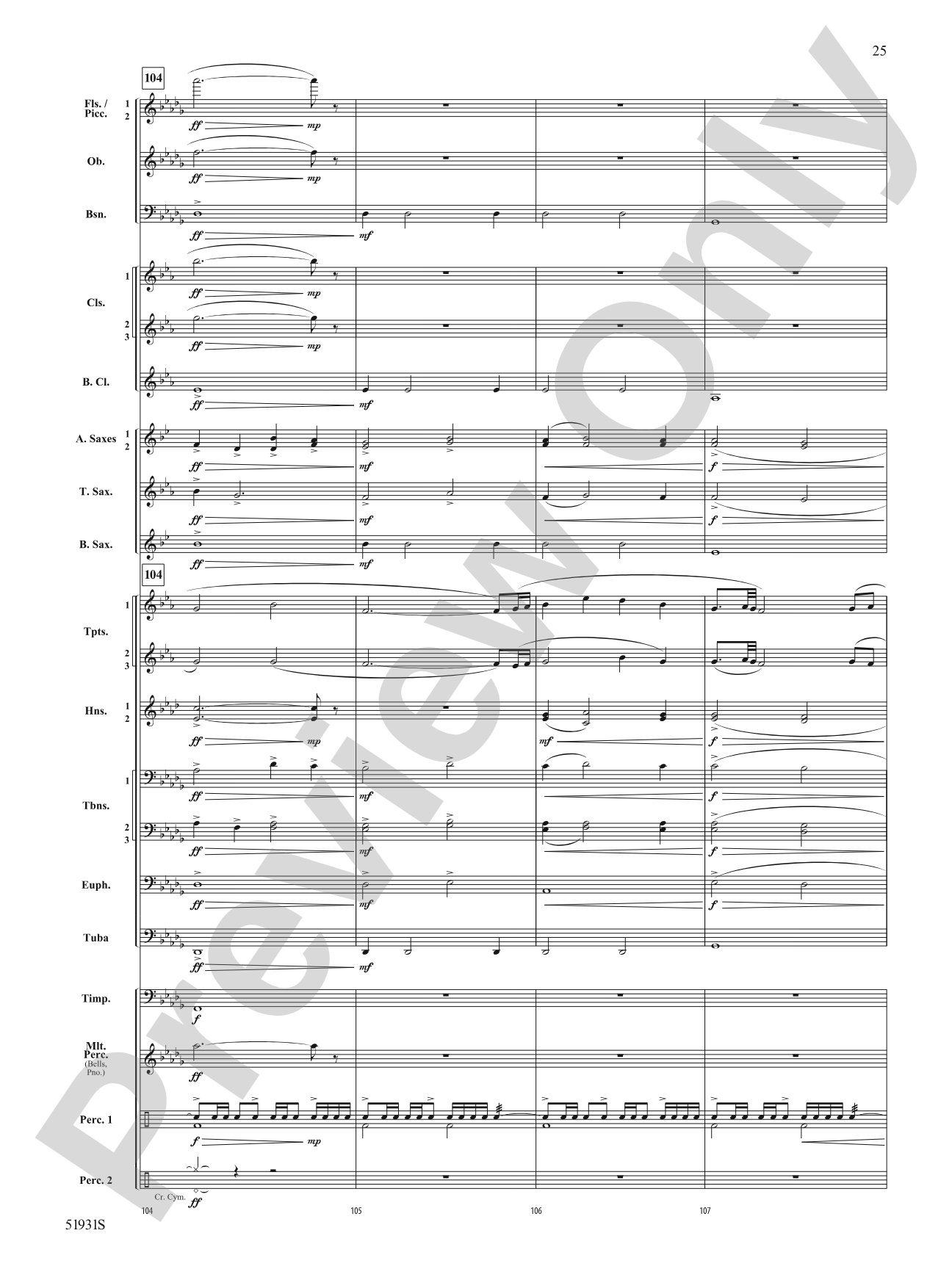 The Trace: Concert Band Conductor Score & Parts