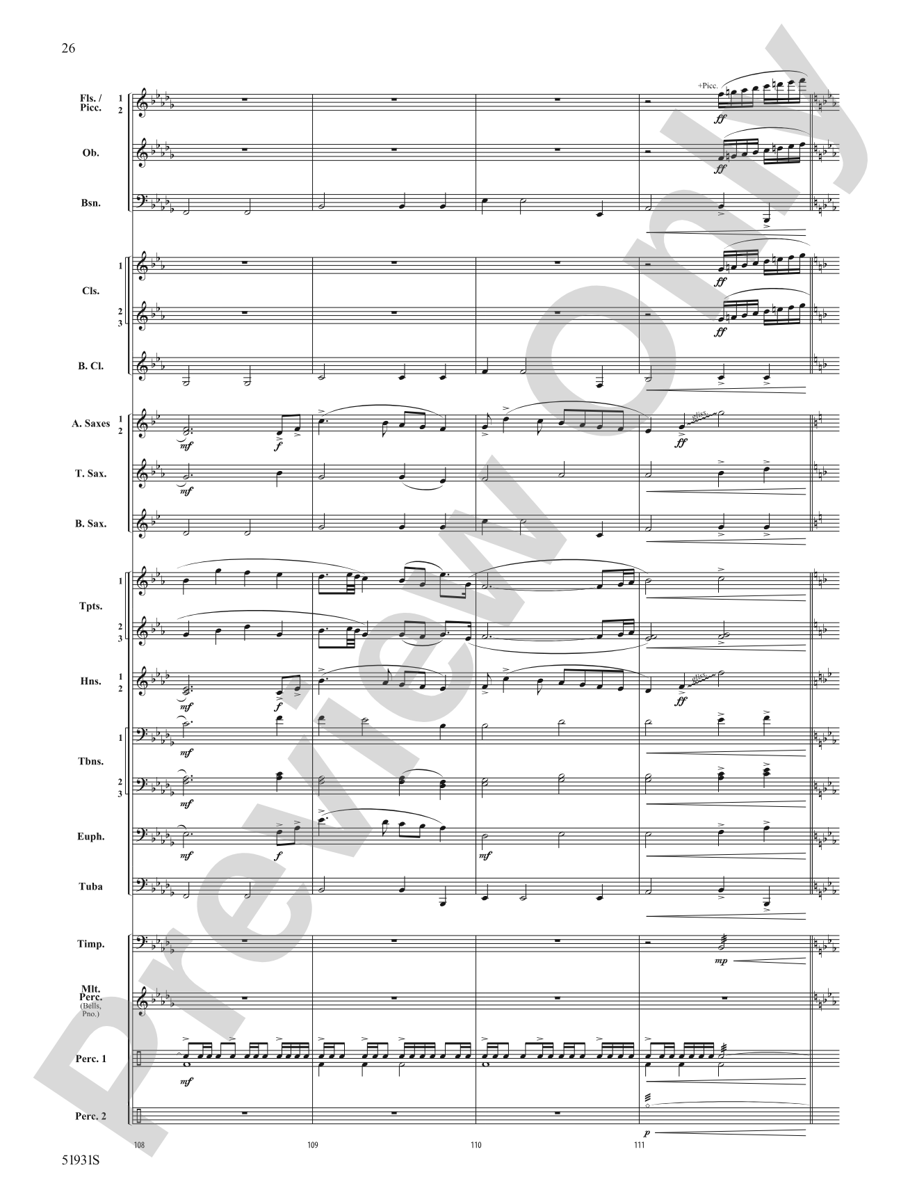 The Trace: Concert Band Conductor Score & Parts