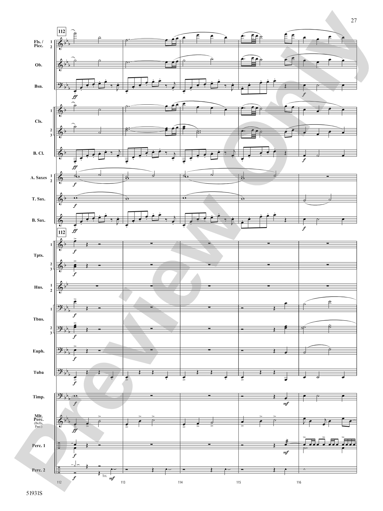 The Trace: Concert Band Conductor Score & Parts