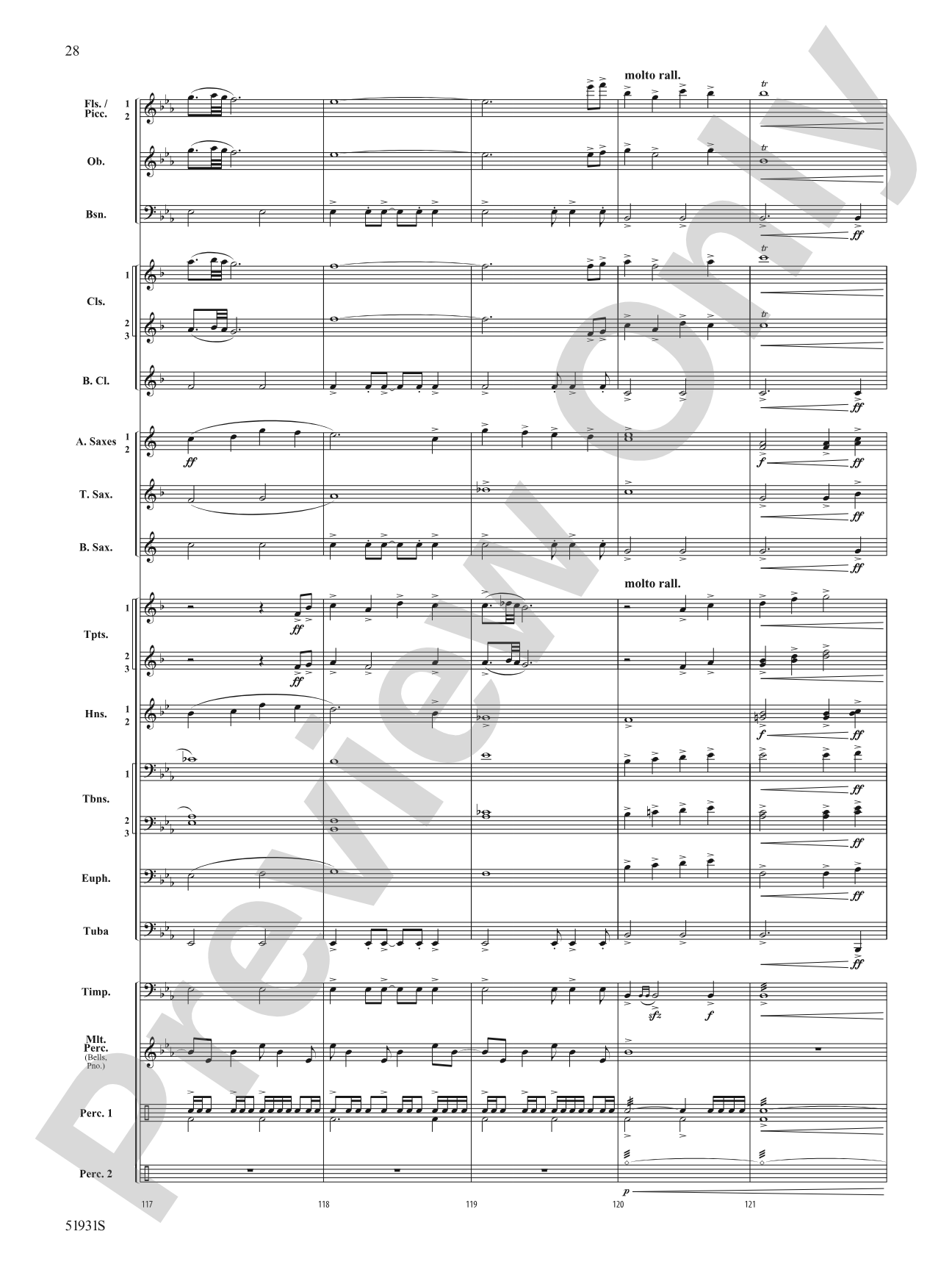 The Trace: Concert Band Conductor Score & Parts