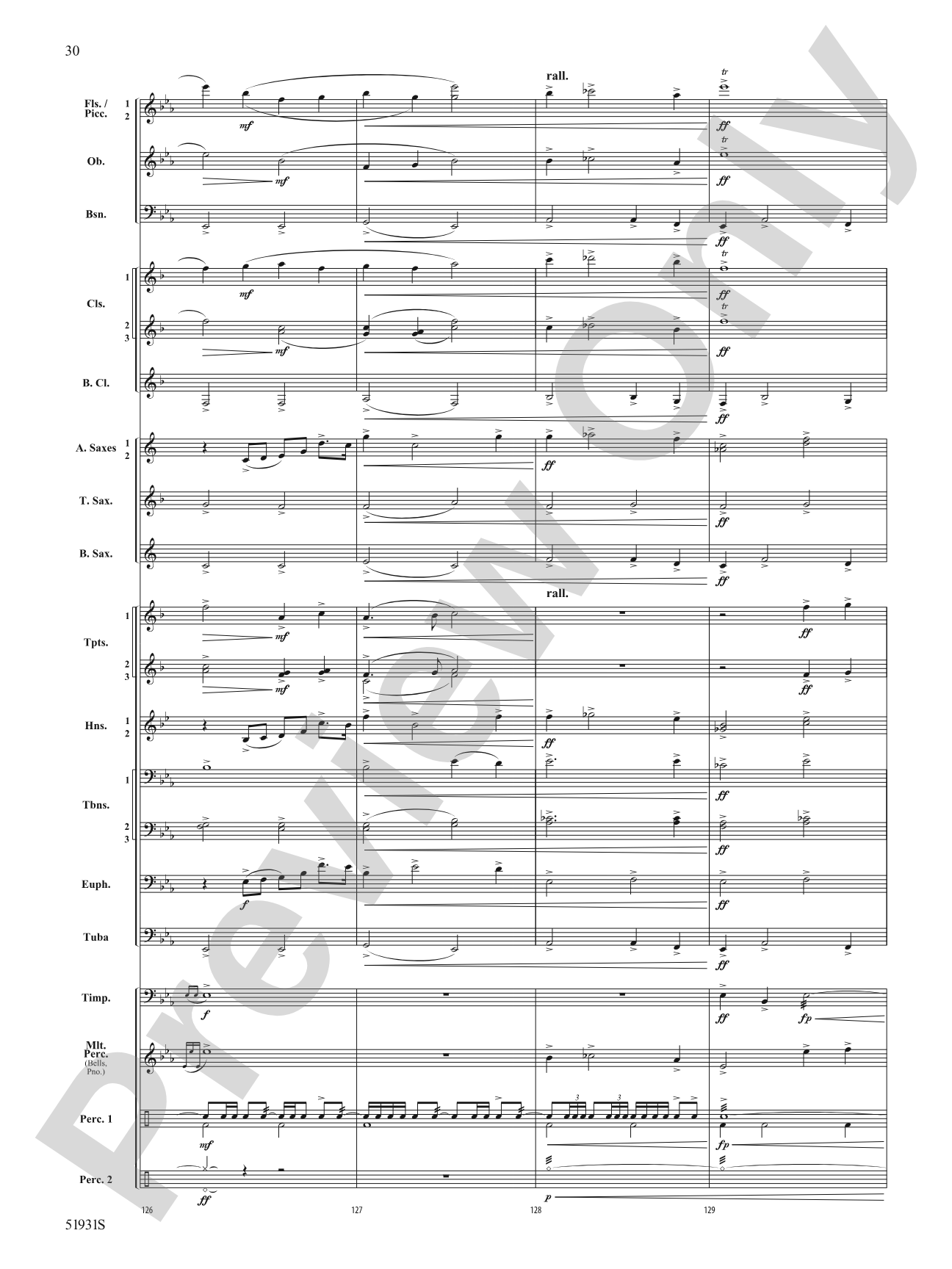 The Trace: Concert Band Conductor Score & Parts