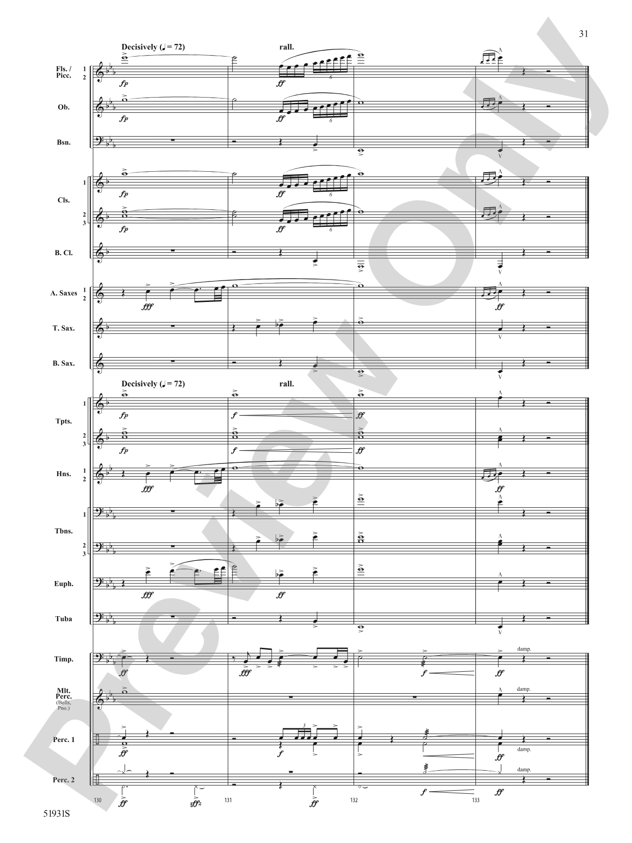 The Trace: Concert Band Conductor Score & Parts