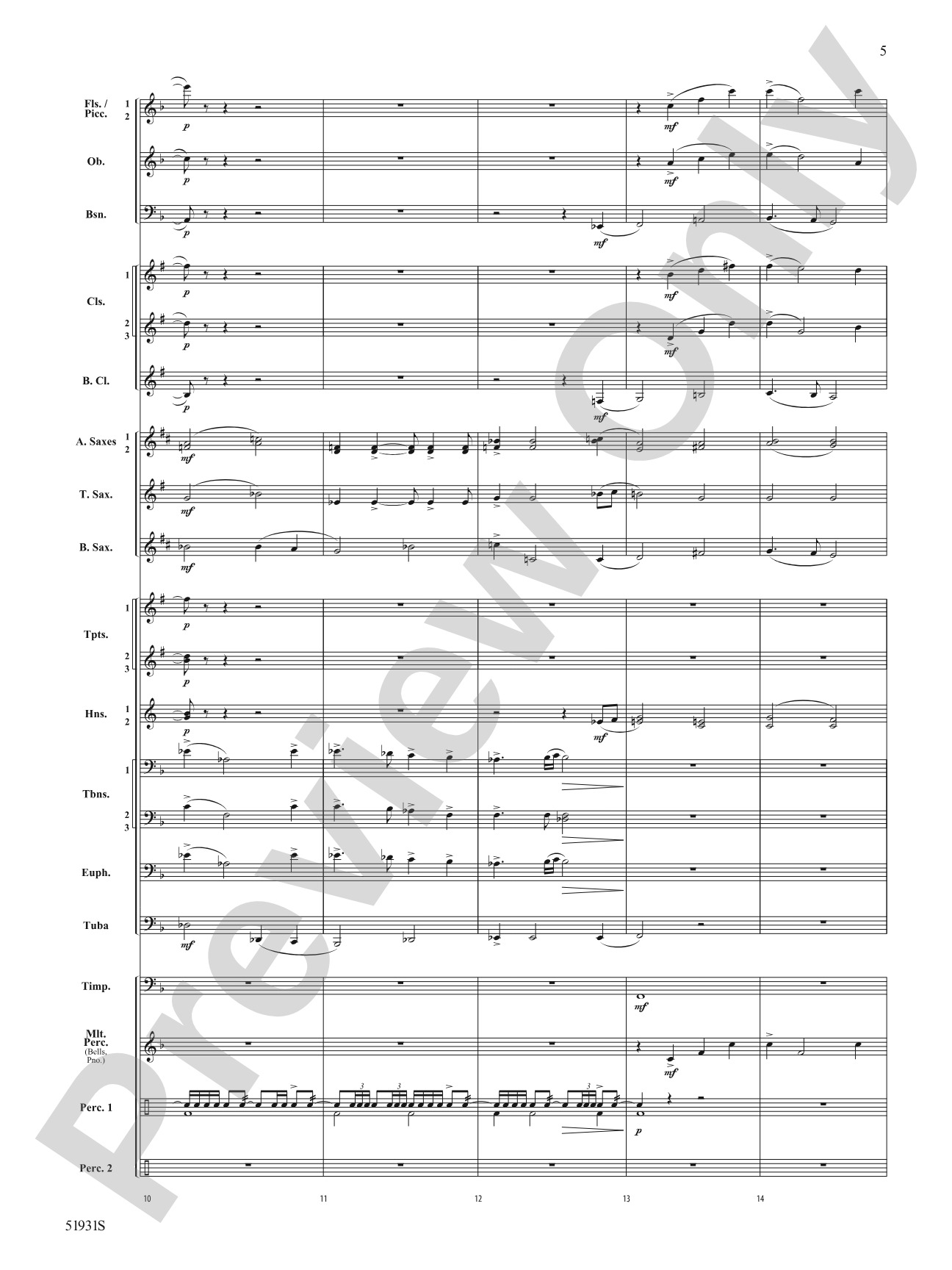 The Trace: Concert Band Conductor Score & Parts