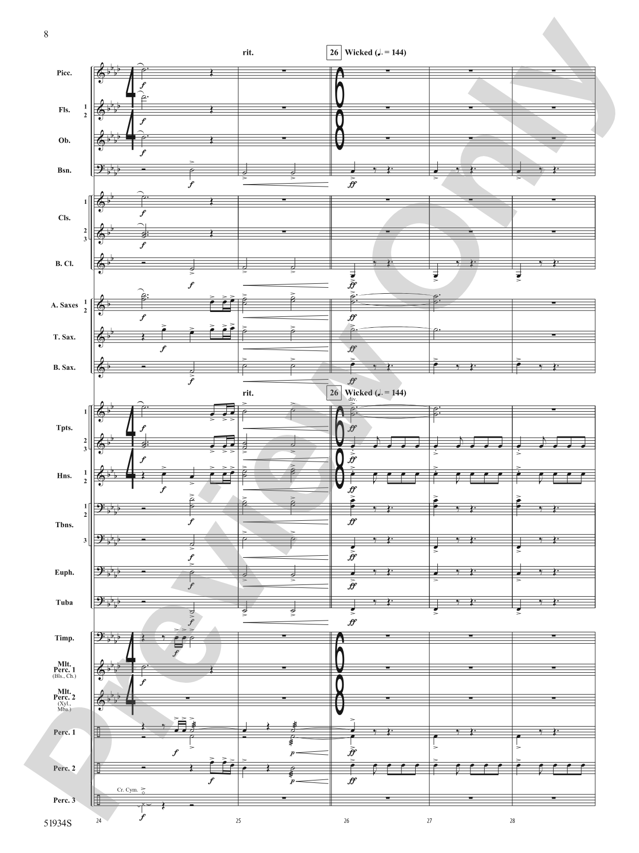 Pirates Revenge: Concert Band Conductor Score & Parts