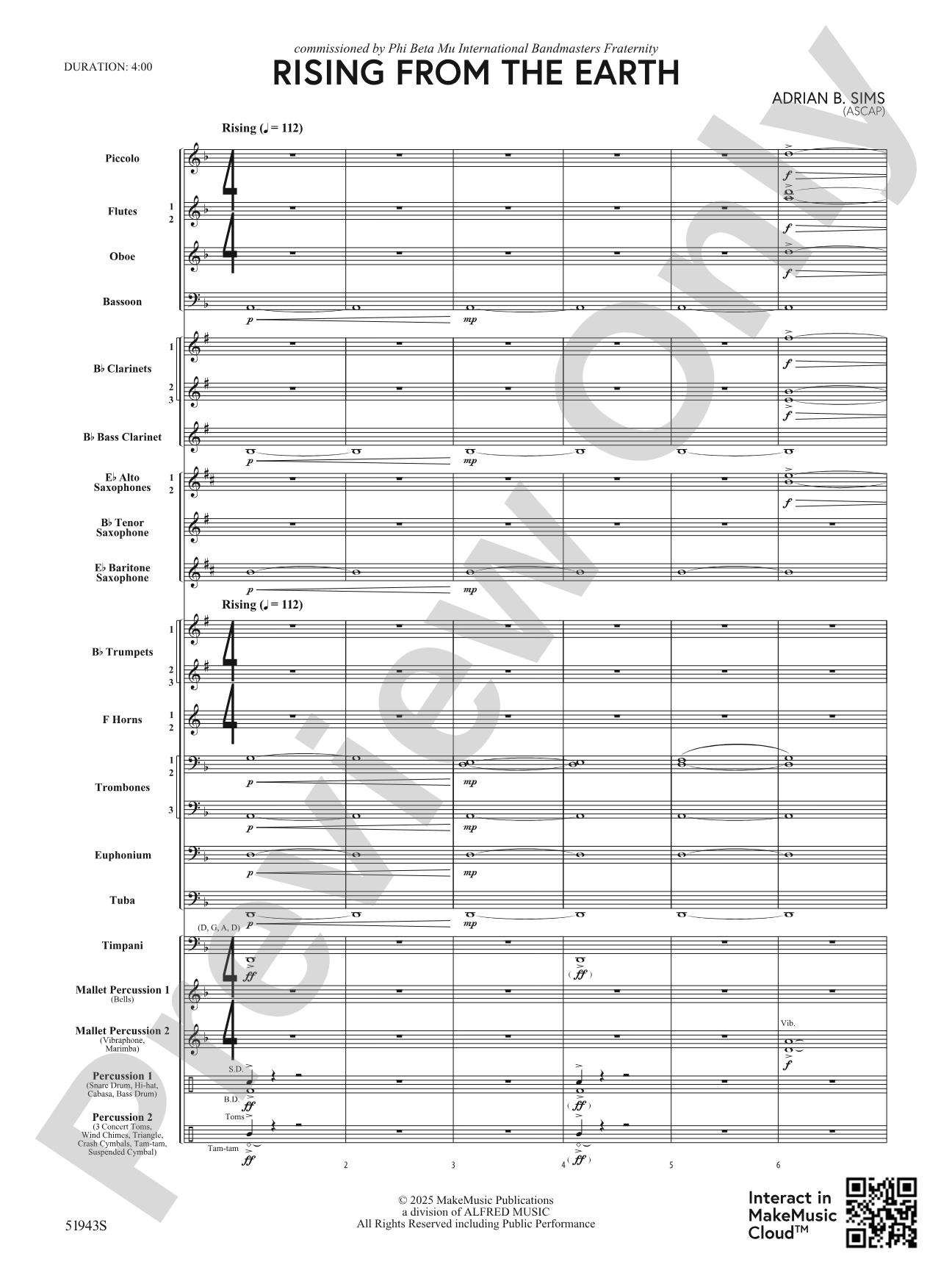 Rising From the Earth: Concert Band Conductor Score & Parts