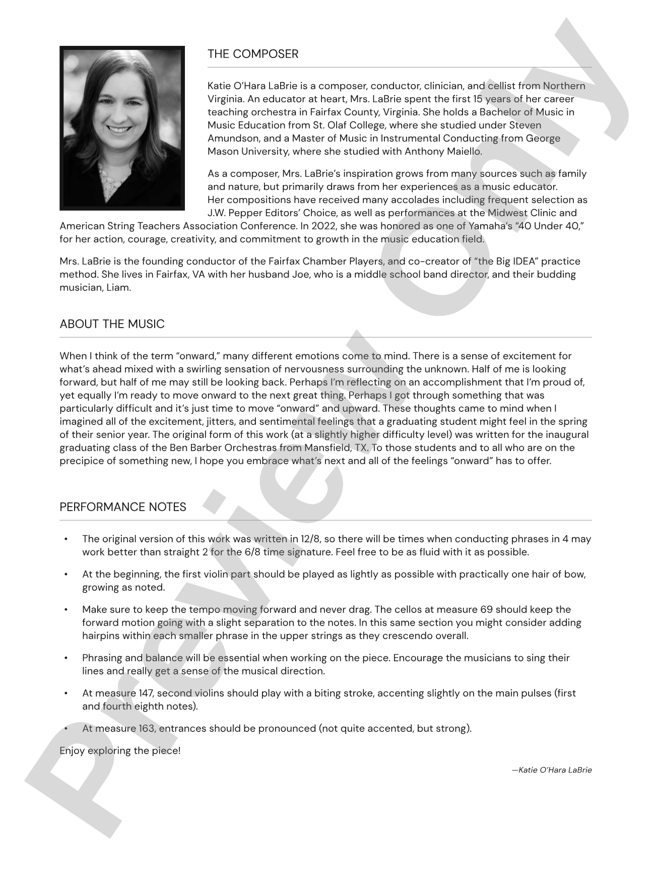 Onward: String Orchestra Conductor Score & Parts