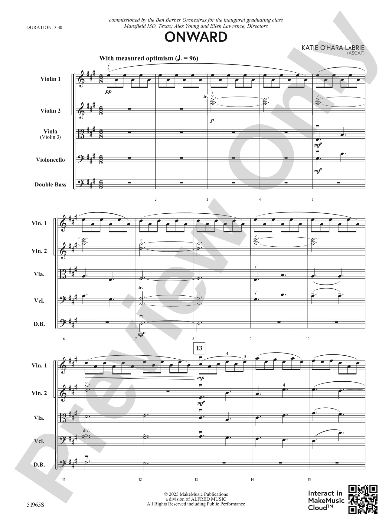 Onward: String Orchestra Conductor Score & Parts